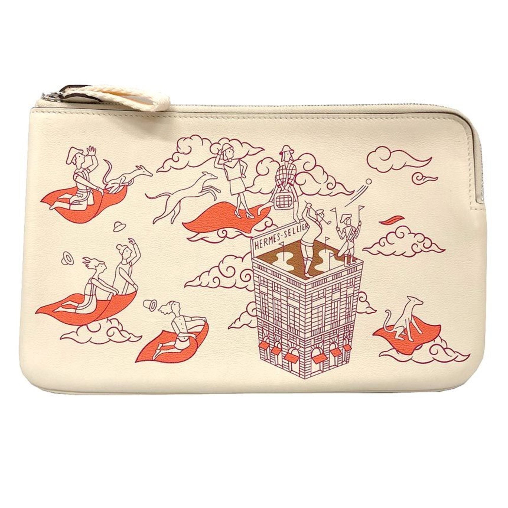 Hermes Ivory Swift Leather Pouch (Pre-Owned)