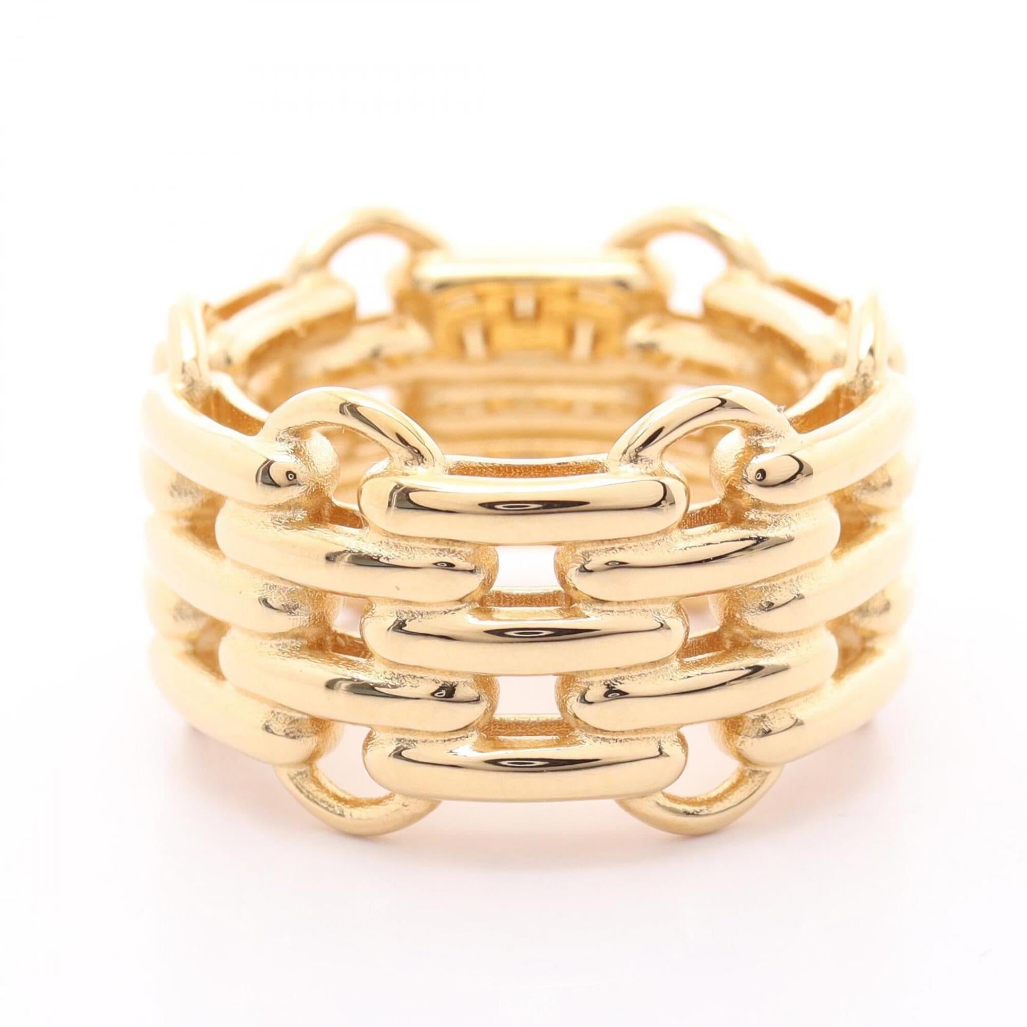 Chanel Gold Gold Plating Band Ring (Pre-Owned)