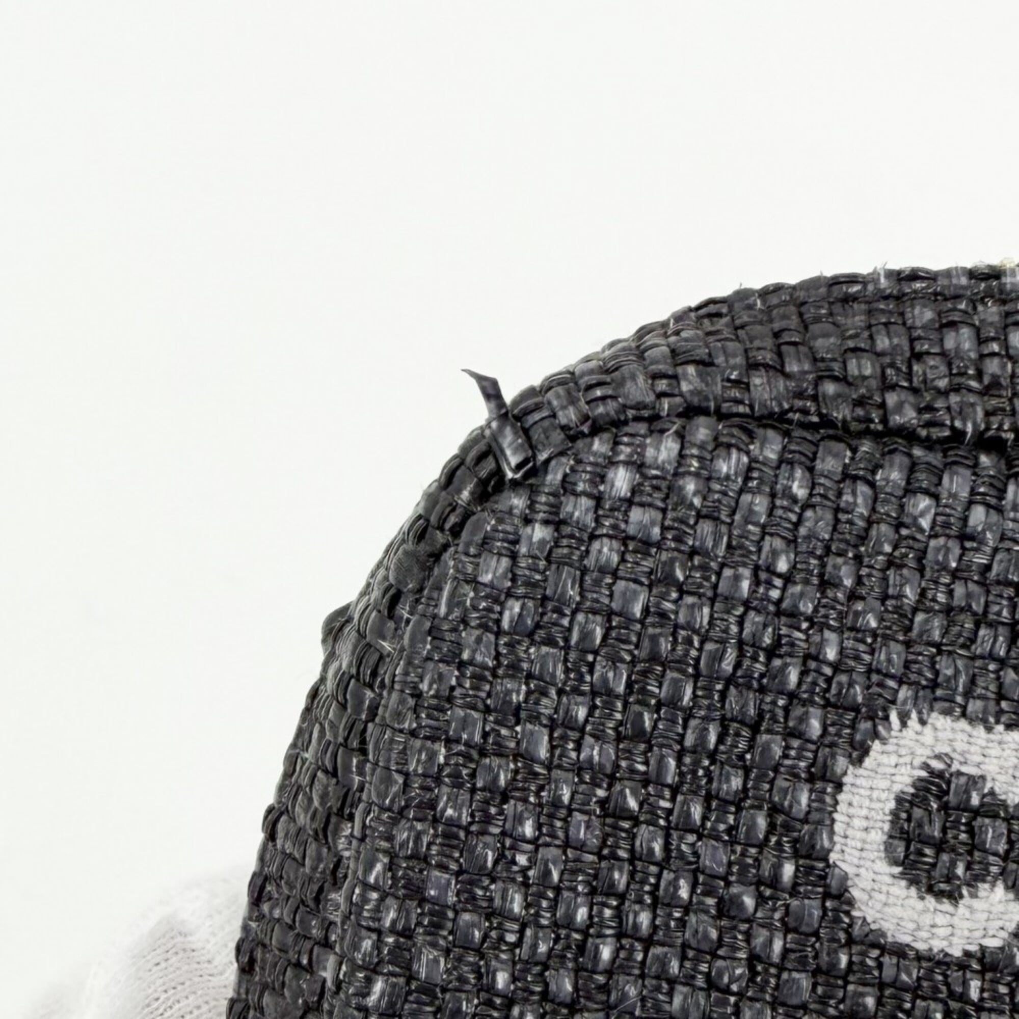 Chanel Black Raffia Leather Pouch (Pre-Owned)
