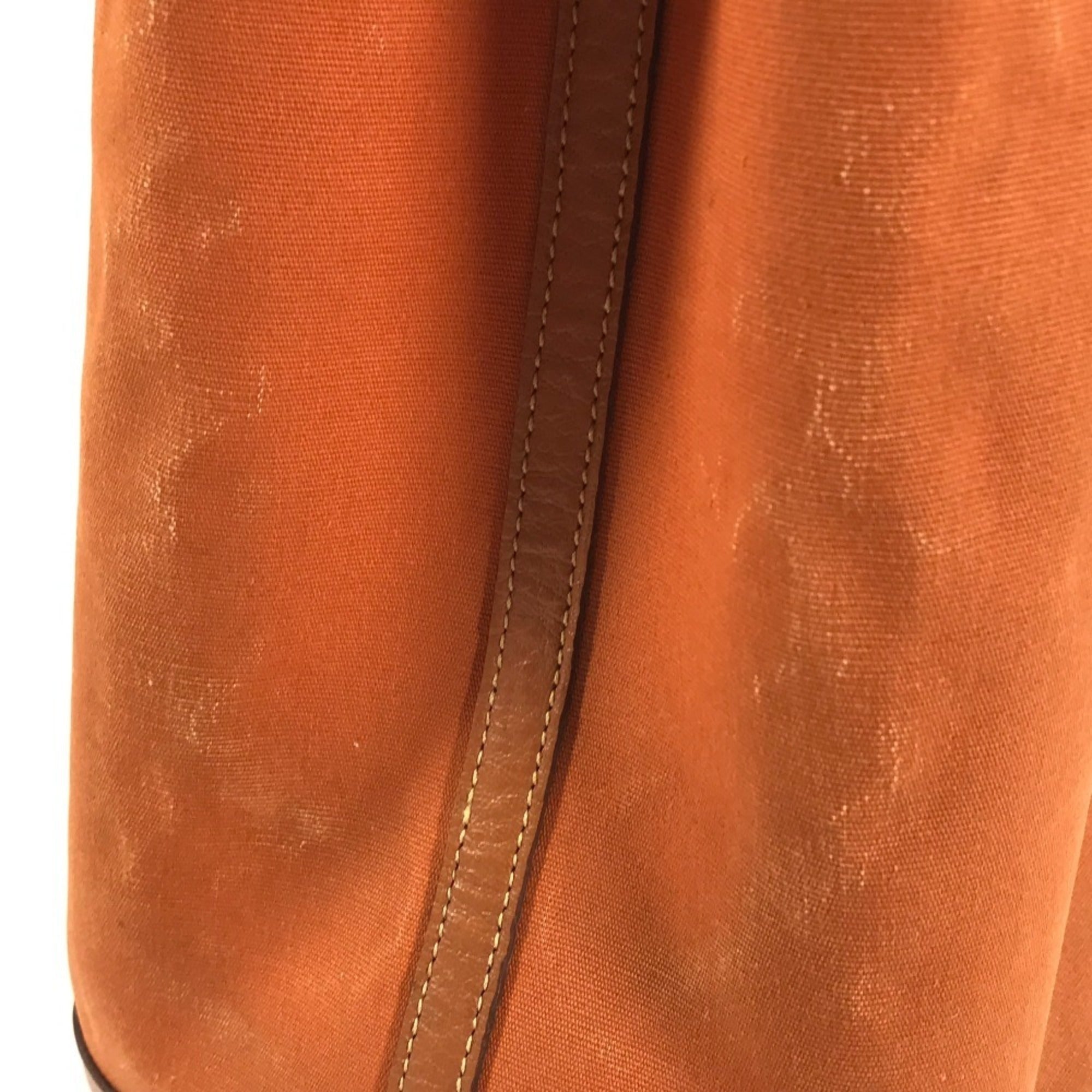 Hermes Orange Negonda Leather Canvas Handbag Shoulder Bag Tote Bag (Pre-Owned)