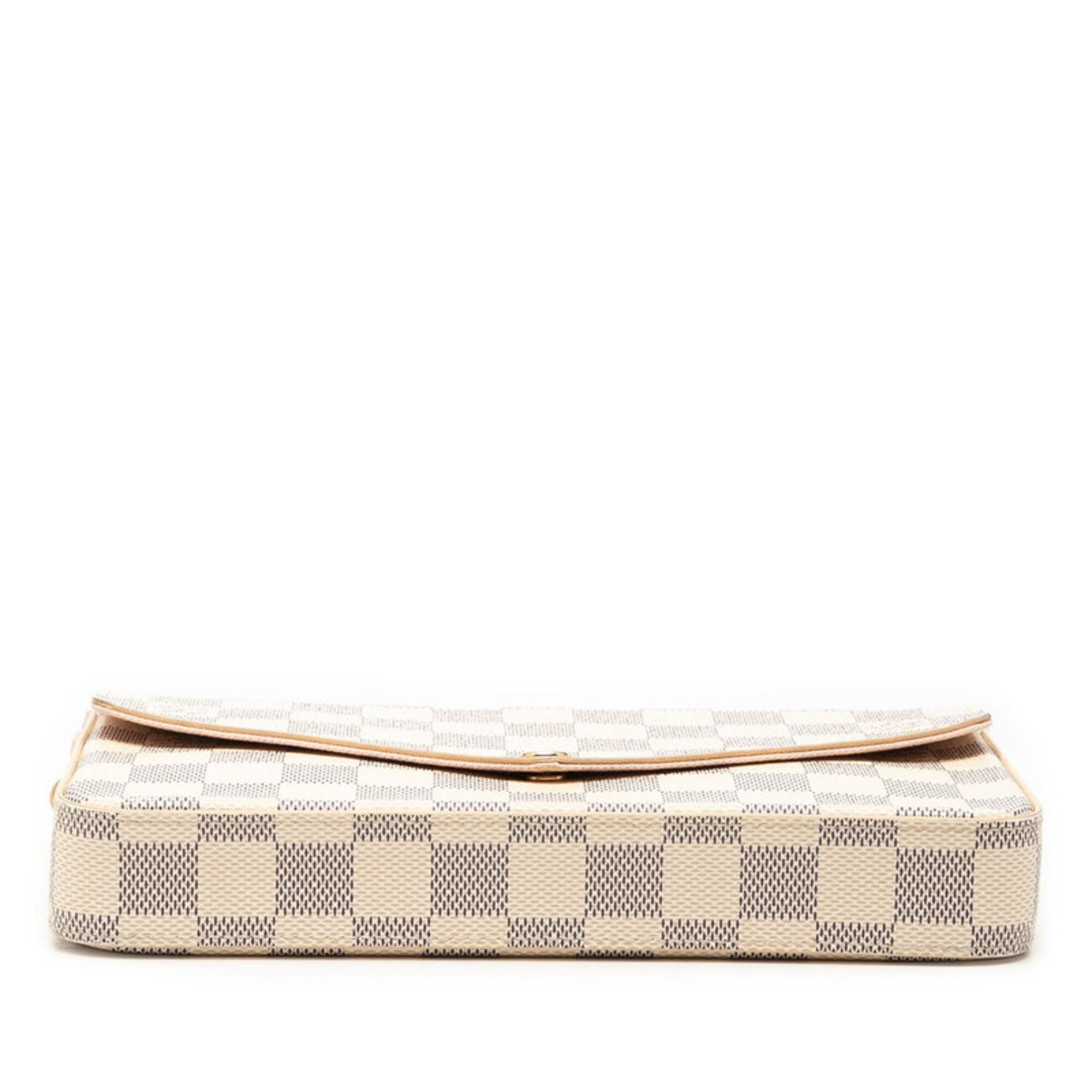 Louis Vuitton Damier Azur White Leather Pvc Pouch Shoulder Bag (Pre-Owned)