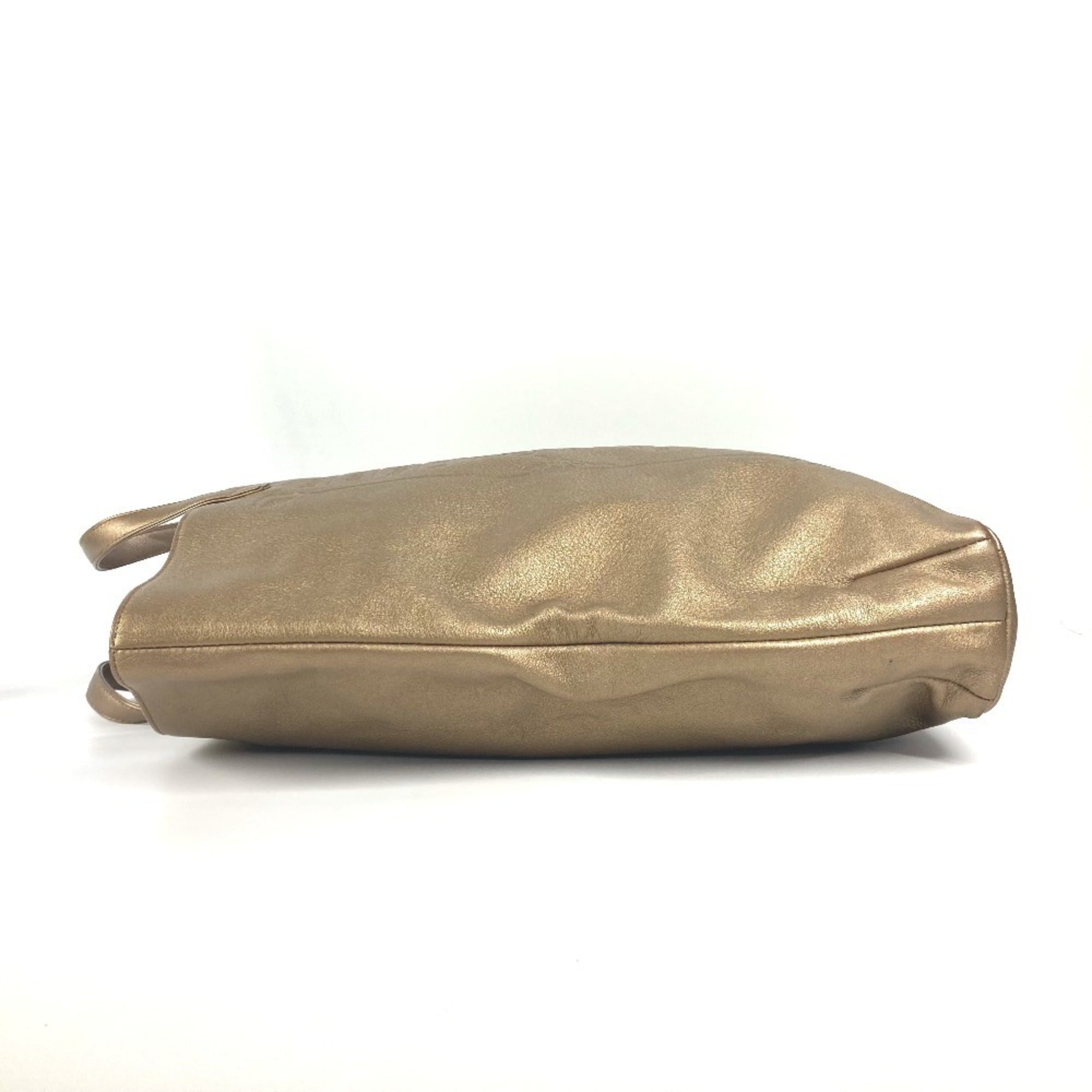 Bvlgari Gold Leather Handbag Tote Bag (Pre-Owned)