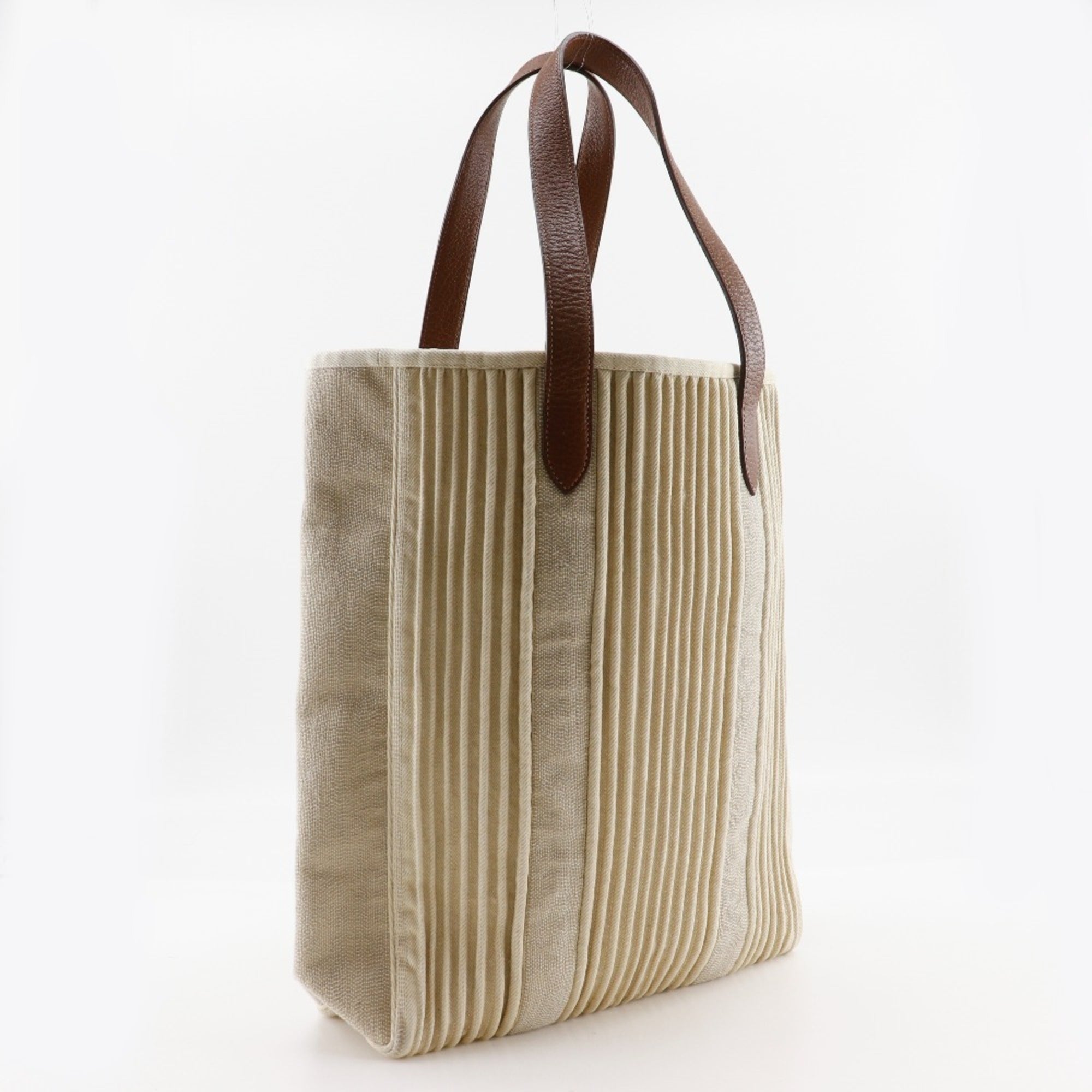 Hermes Beige Canvas Tote Bag (Pre-Owned)
