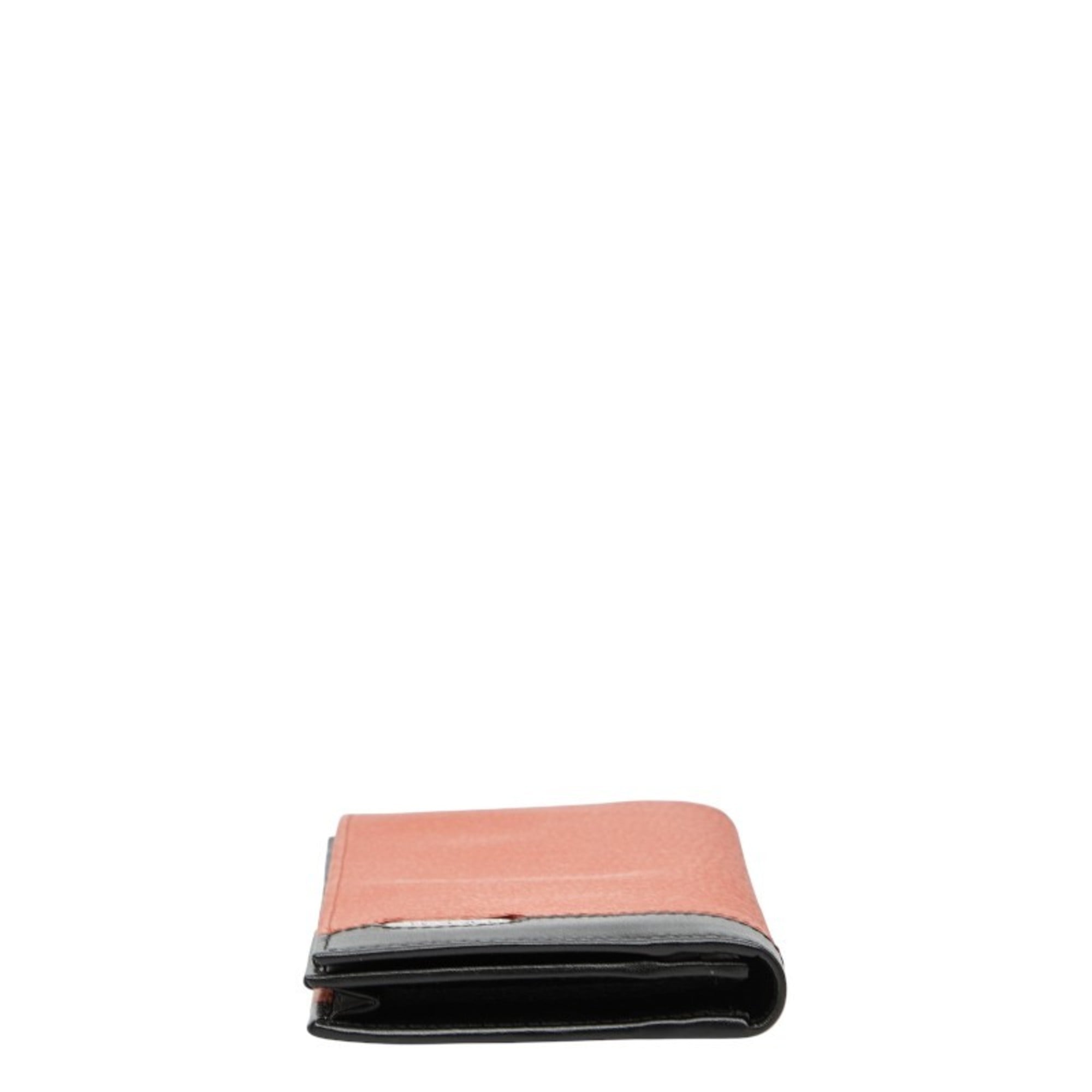 Bvlgari Black Orange Leather Long Wallet (Bi-Fold) (Pre-Owned)