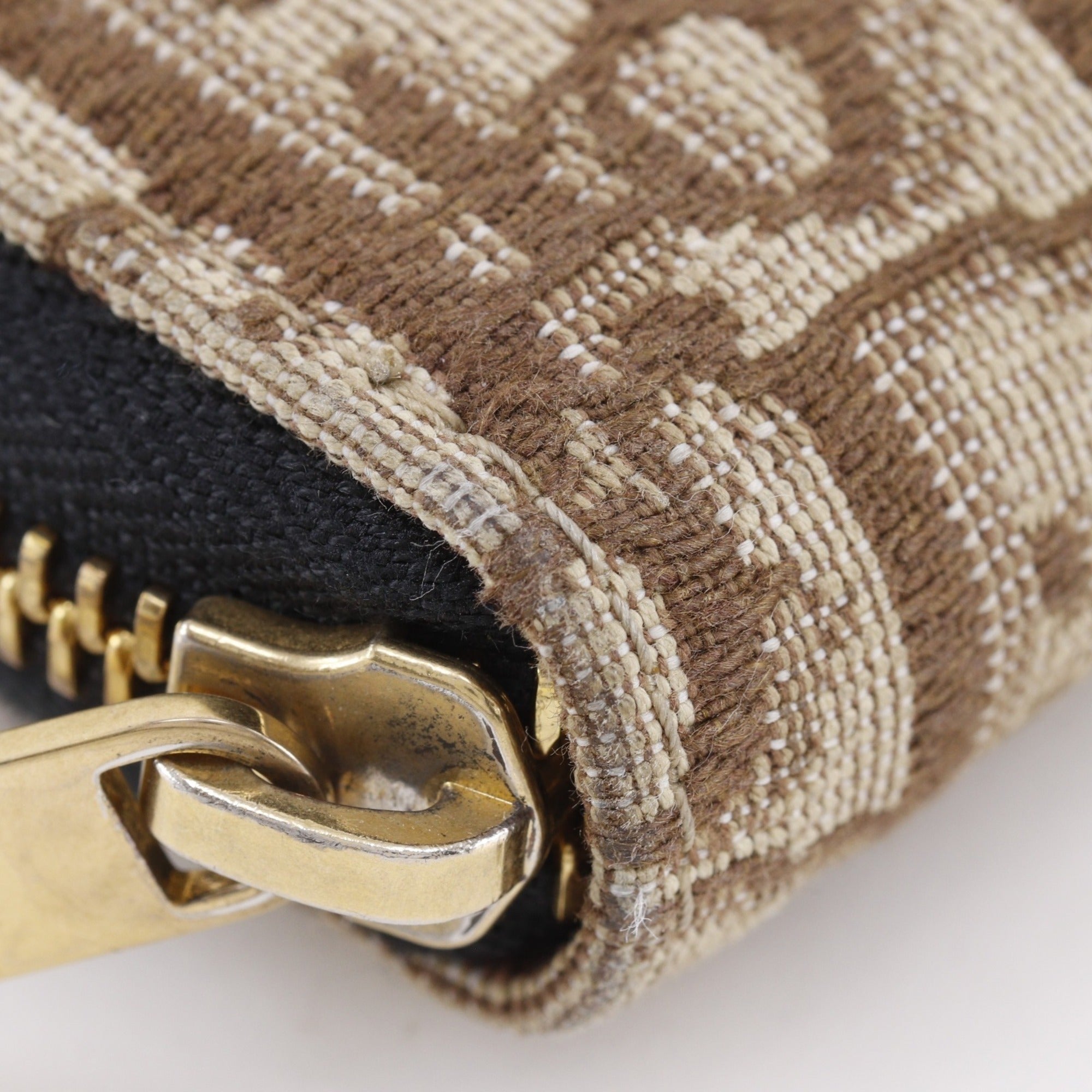 Christian Dior Brown Canvas Coin Purse/Coin Case (Pre-Owned)