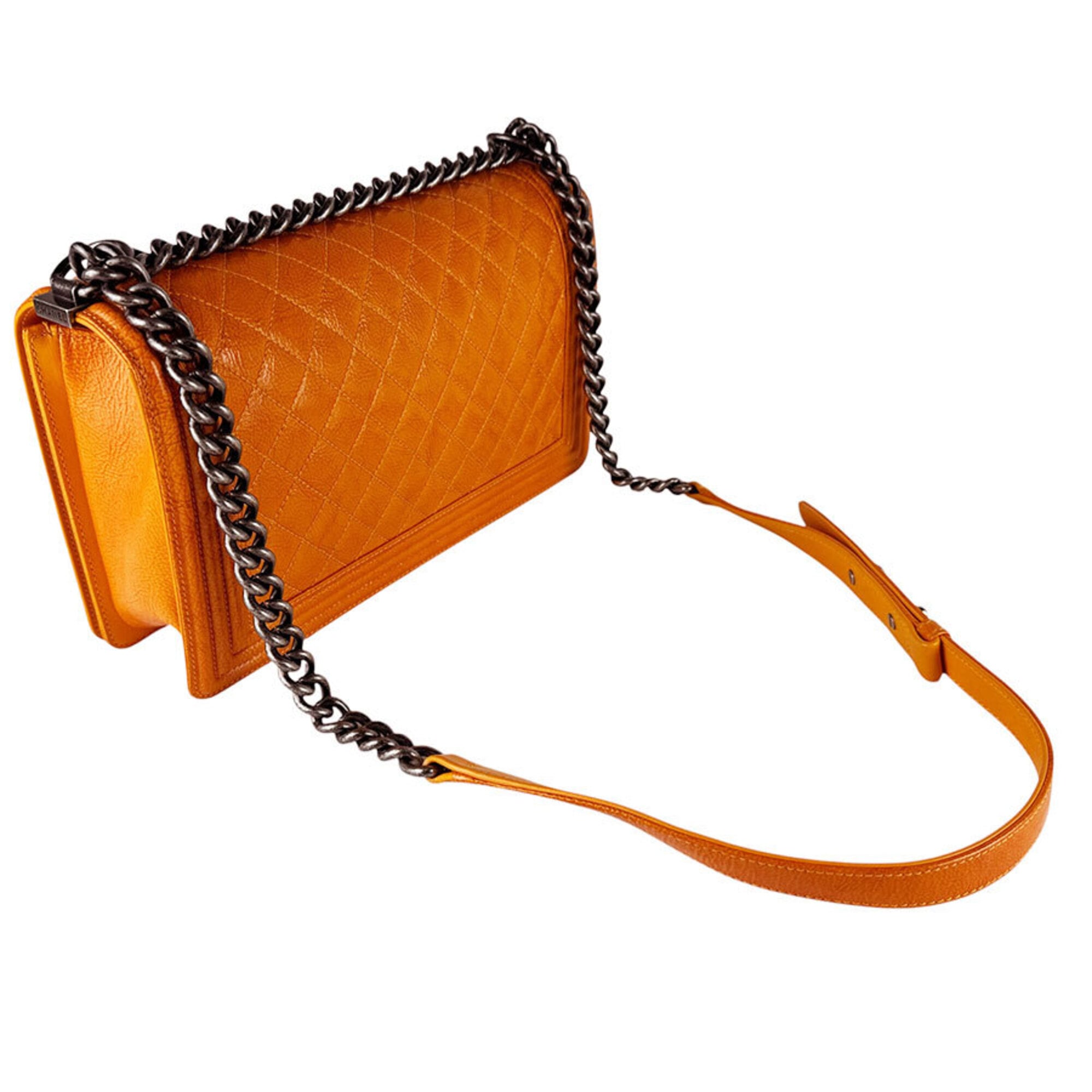 Chanel Orange Leather Shoulder Bag (Pre-Owned)