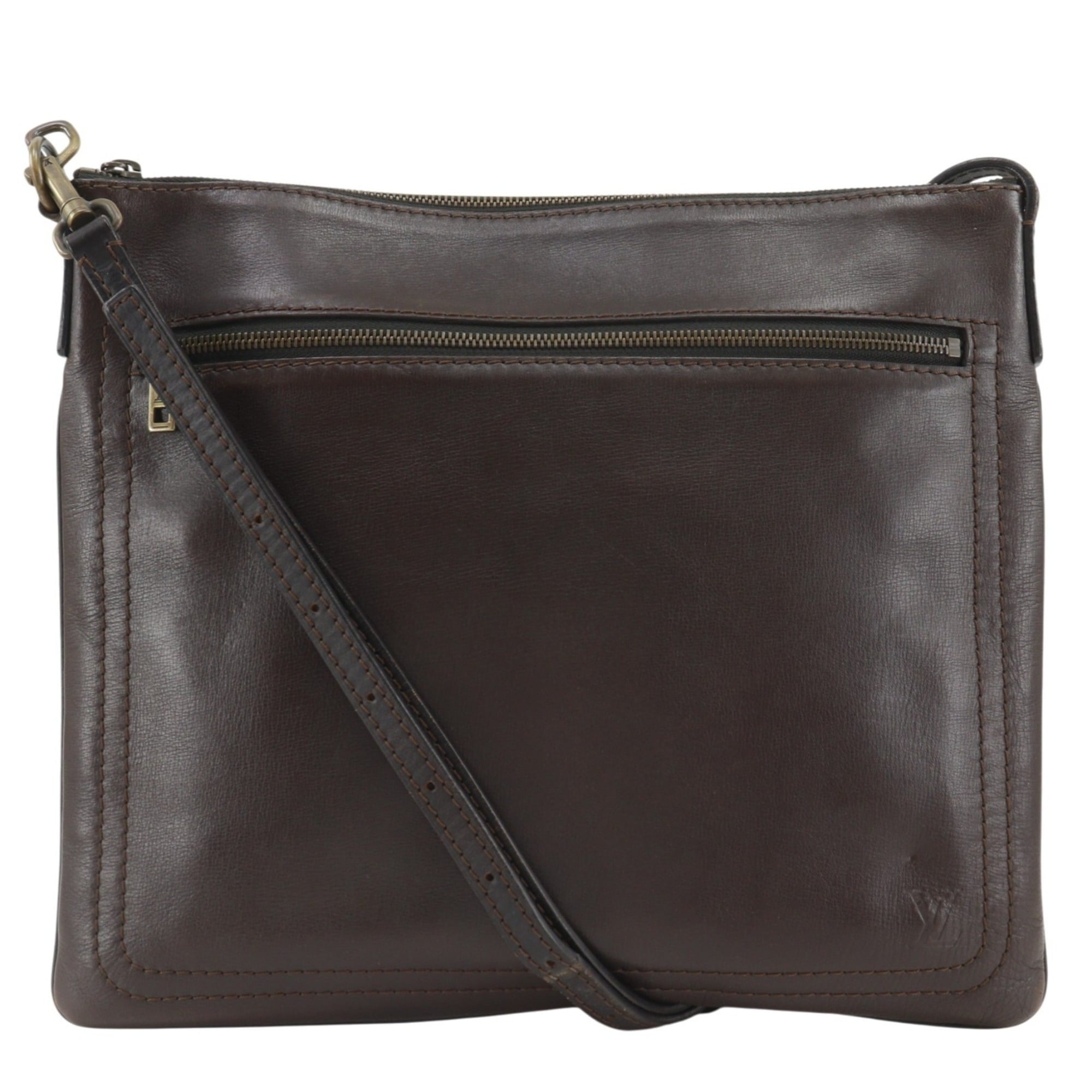 Louis Vuitton Brown Coffee Utah Leather Shoulder Bag (Pre-Owned)