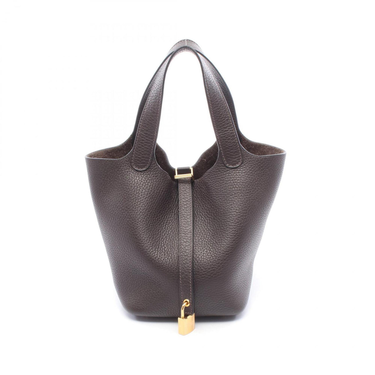 Hermes Brown Ebene Taurillon Clemence Leather Leather Handbag (Pre-Owned)