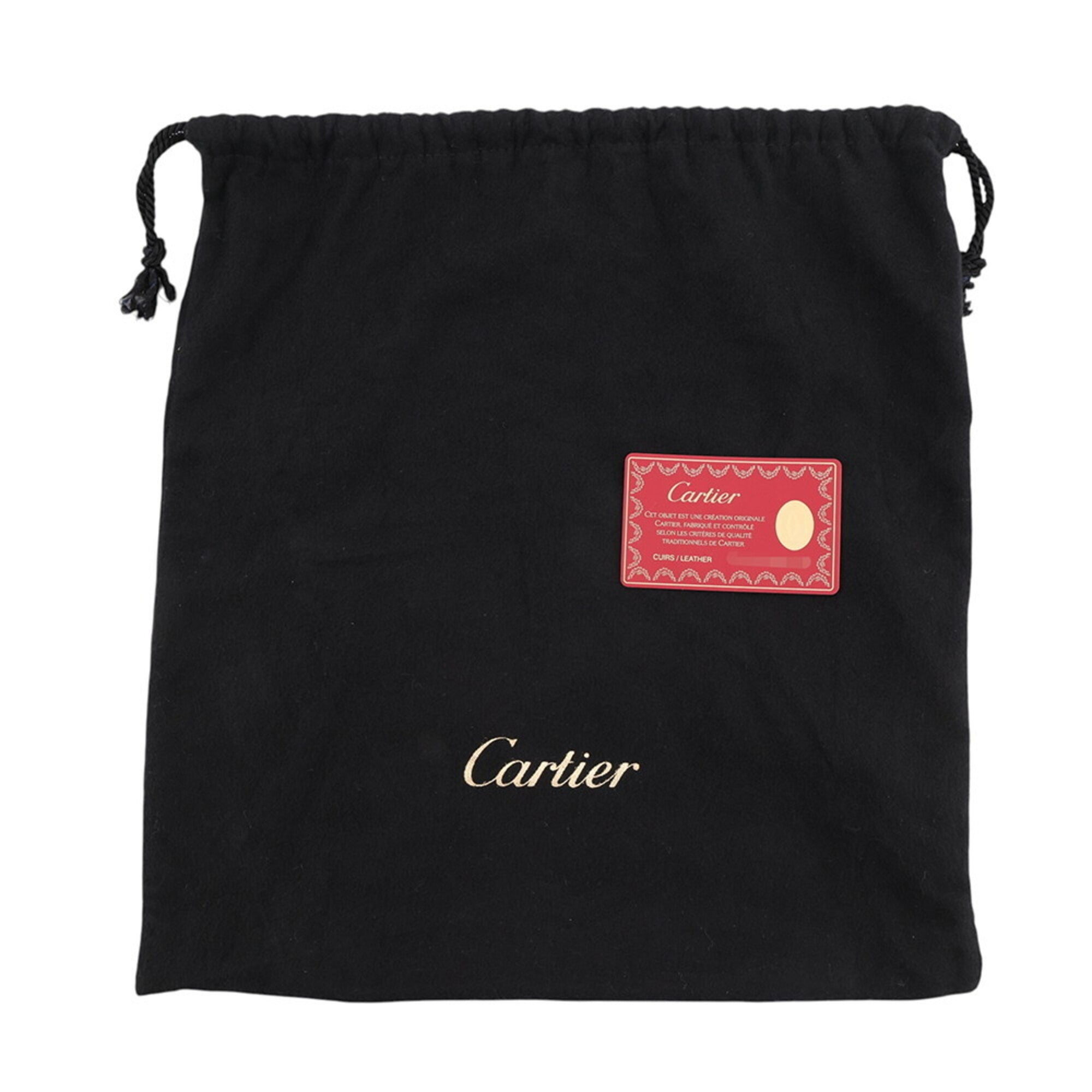 Cartier Cabochon Bordeaux Leather Handbag Shoulder Bag (Pre-Owned)