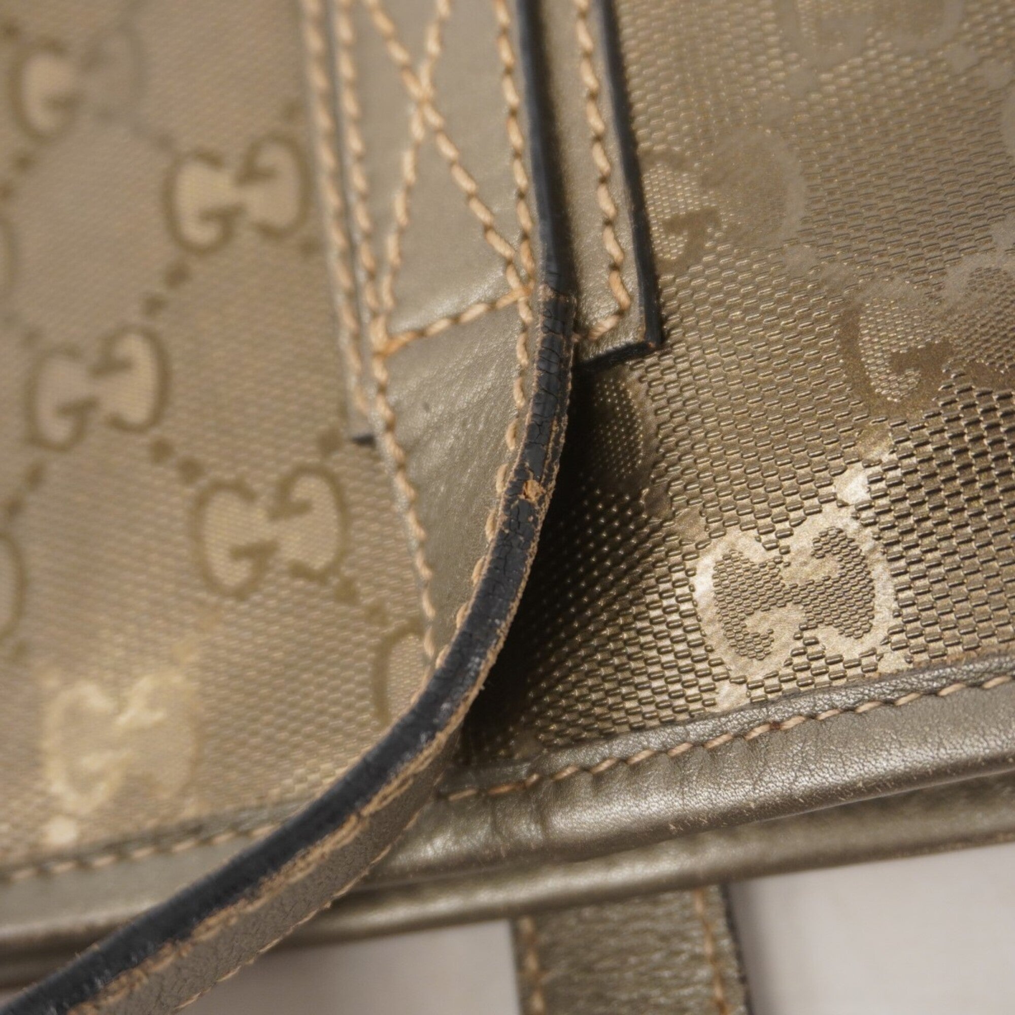 Gucci Gray Leather Tote Bag (Pre-Owned)