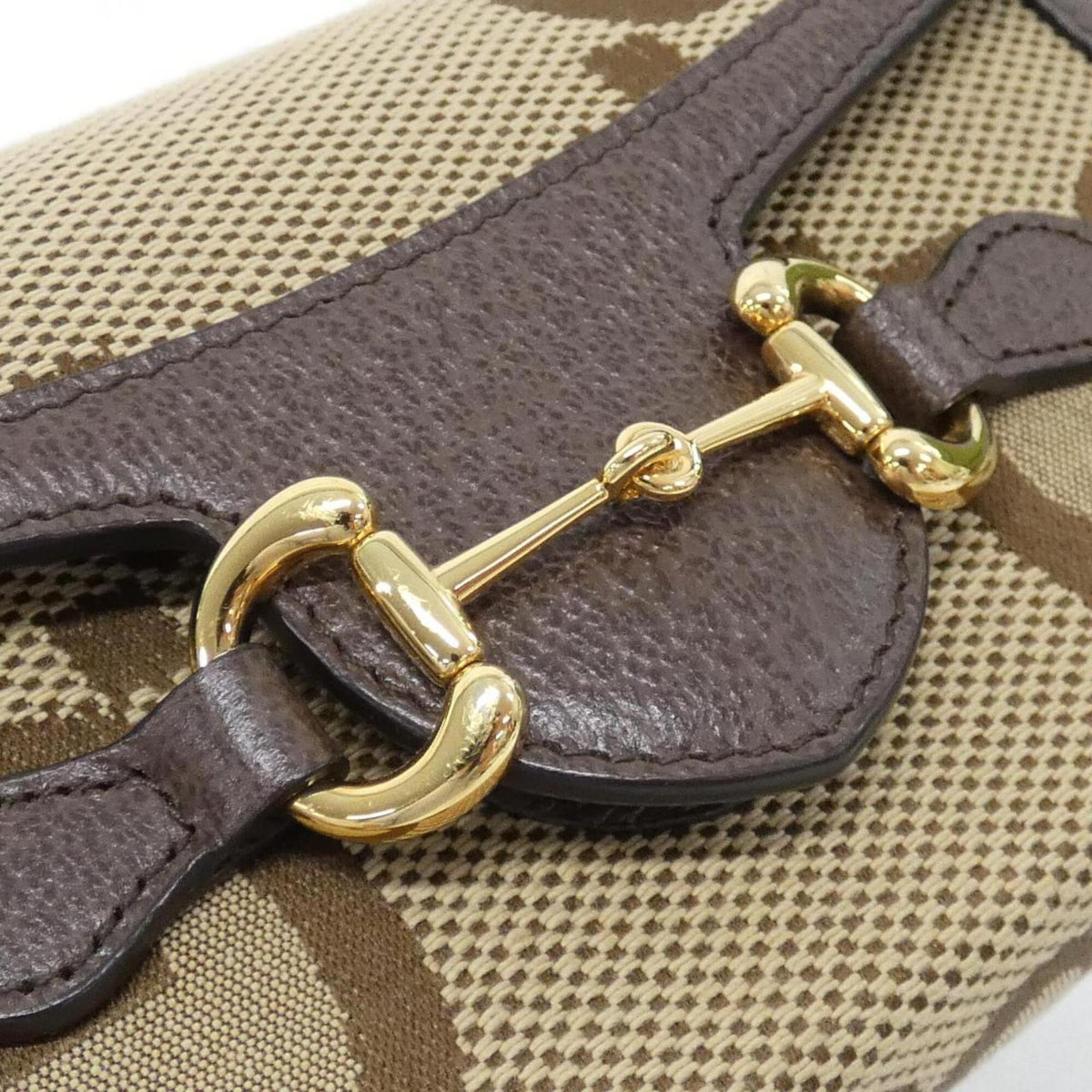 Gucci Brown Camel Gg Canvas Leather Shoulder Bag (Pre-Owned)