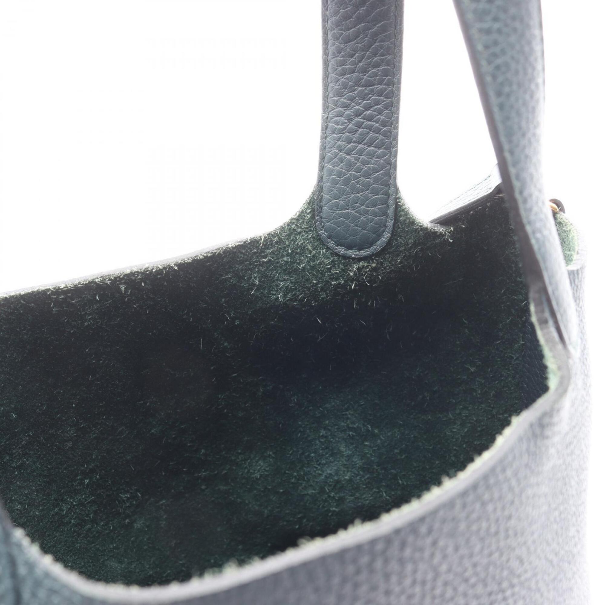 Hermes Green Taurillon Clemence Leather Handbag (Pre-Owned)