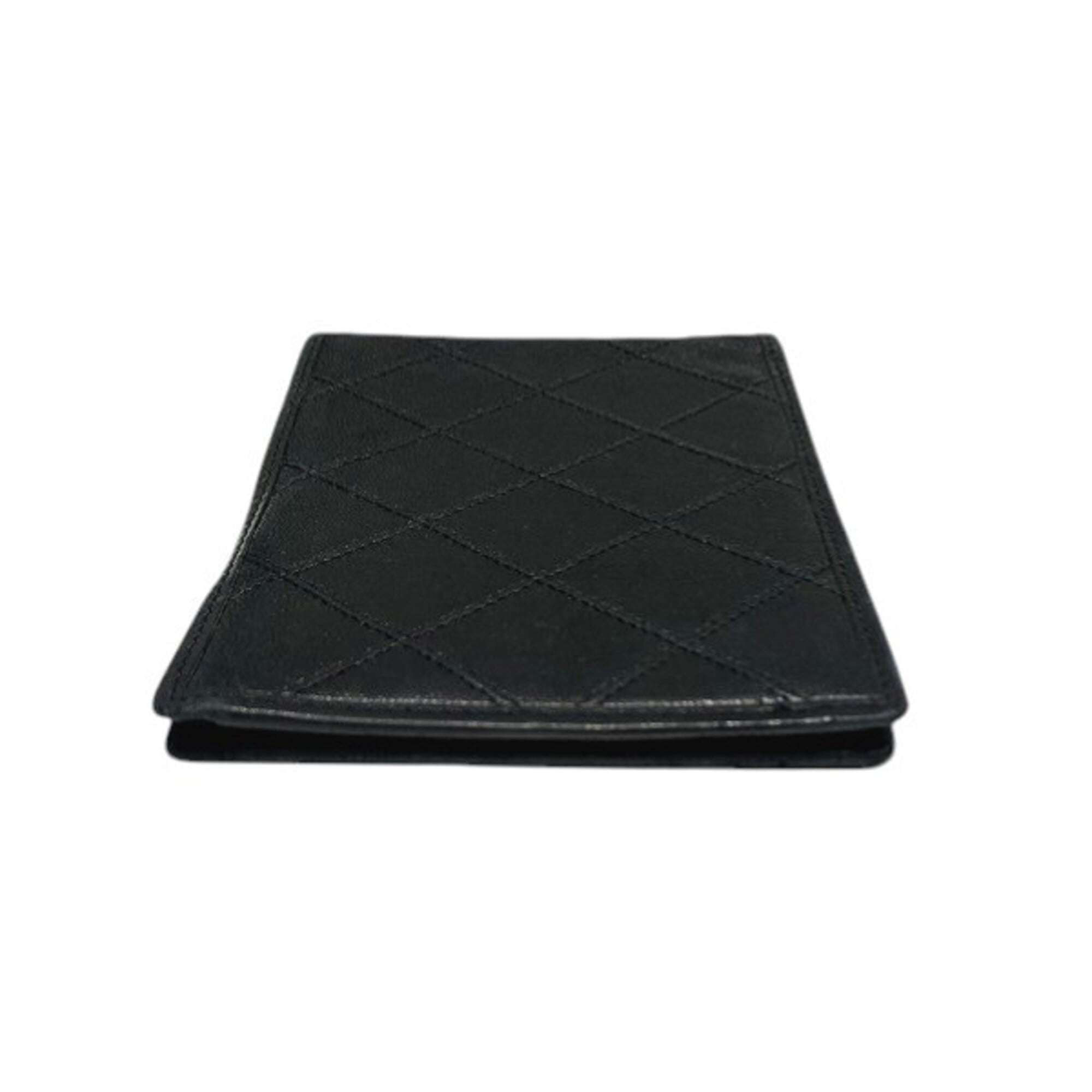 Chanel Black Leather Wallet (Bi-Fold) (Pre-Owned)