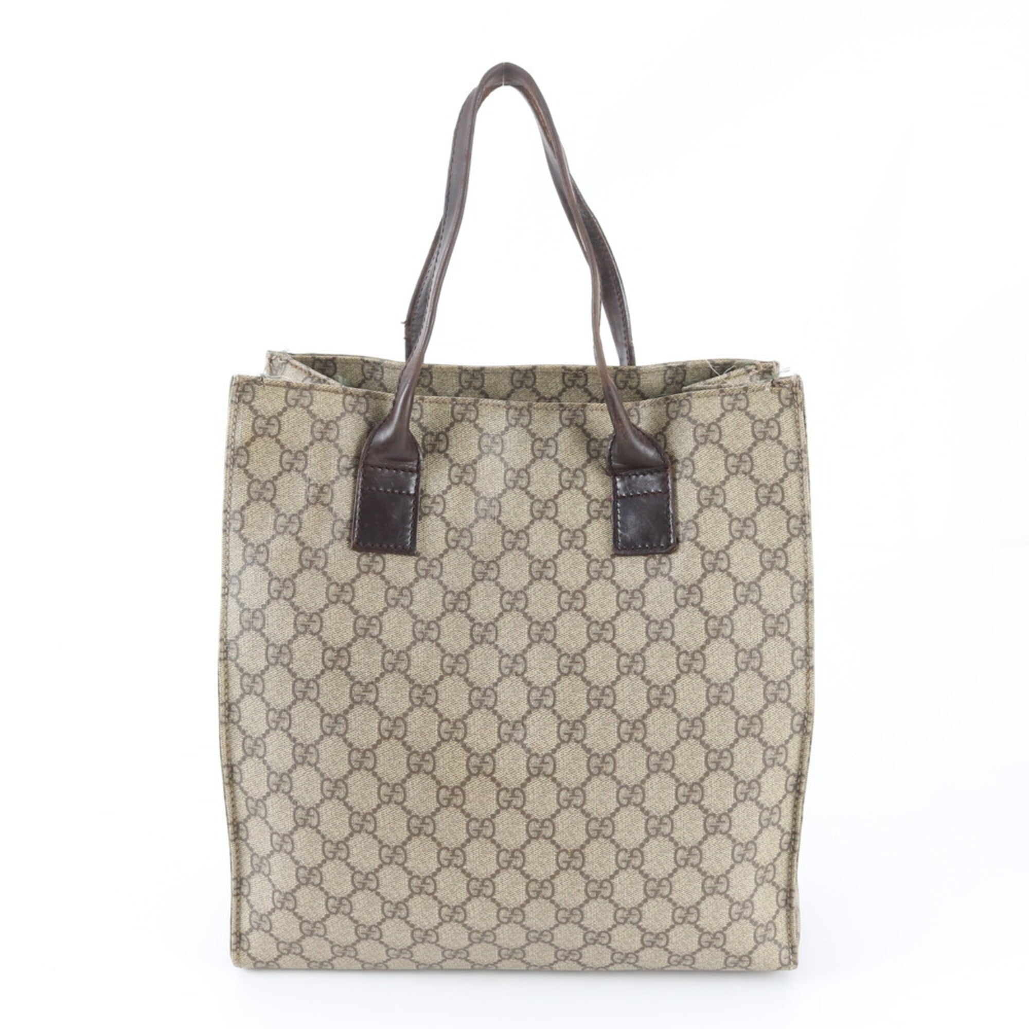 Gucci Beige Brown Gg Supreme Handbag Tote Bag (Pre-Owned)