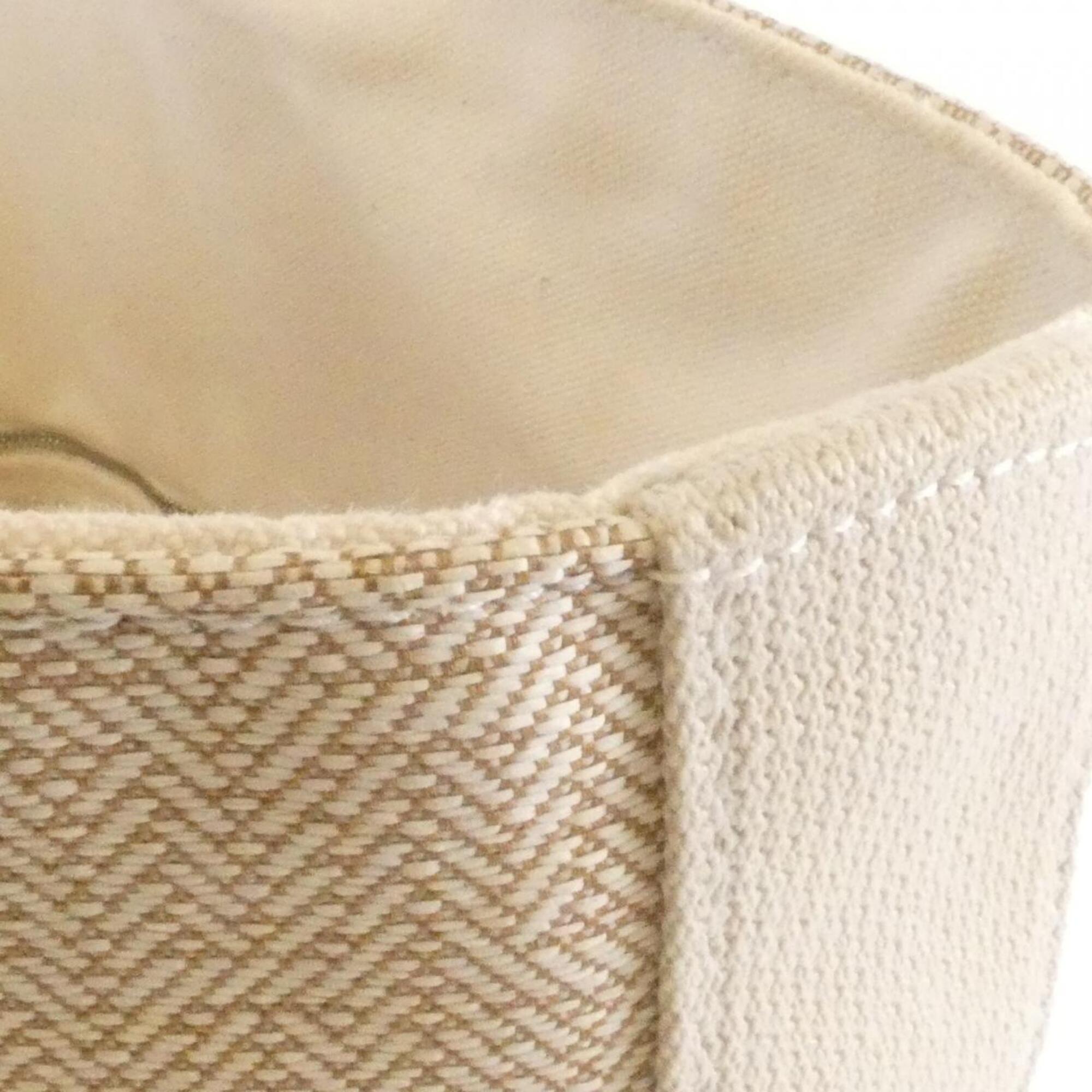 Hermes Beige Canvas Handbag (Pre-Owned)