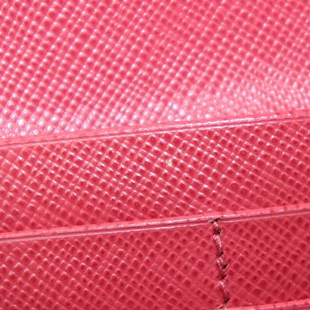 Prada Saffiano Peonia Pink Saffiano Metal Leather Long Wallet (Bi-Fold) (Pre-Owned)