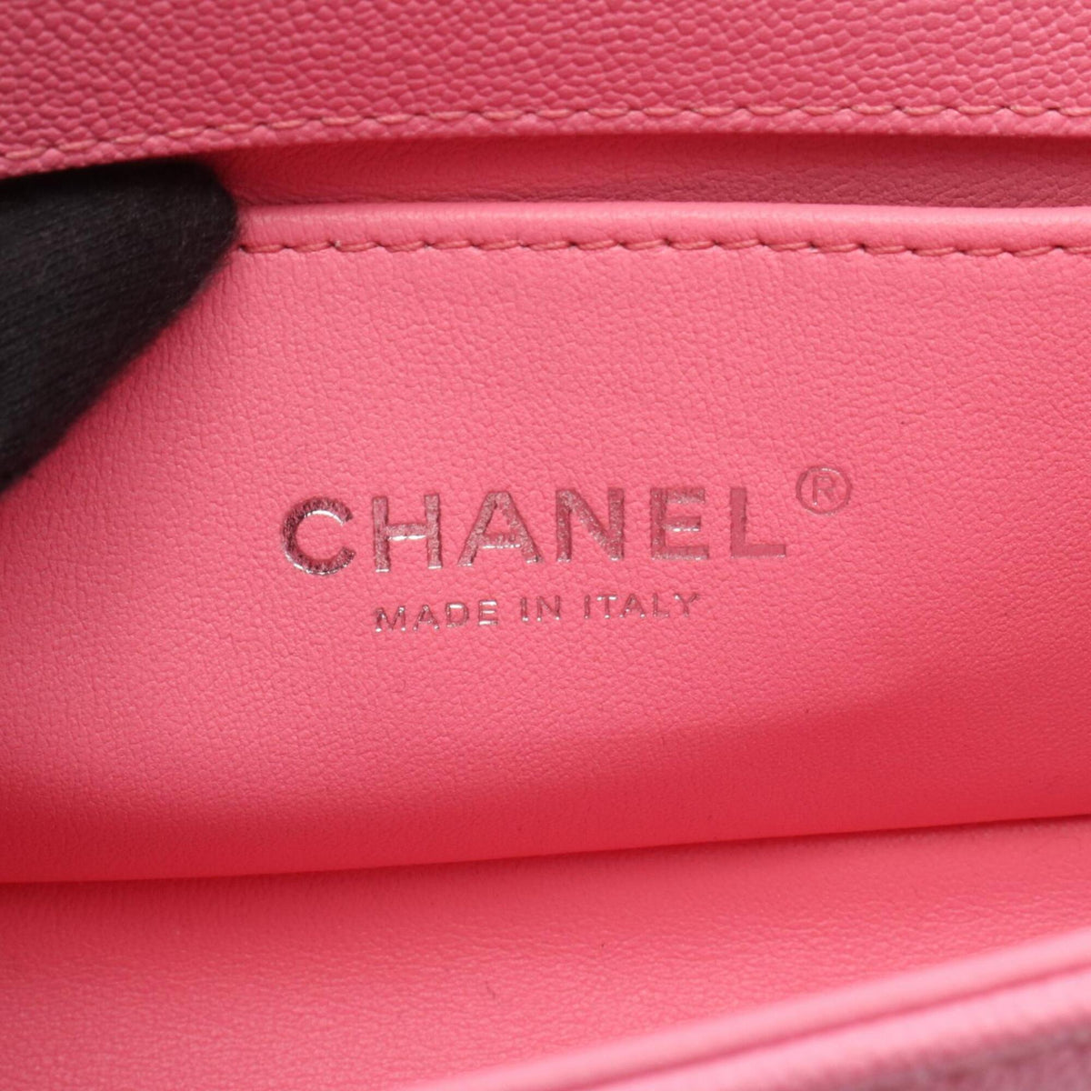 Chanel Pink Grained Calfskin Handbag Shoulder Bag (Pre-Owned)