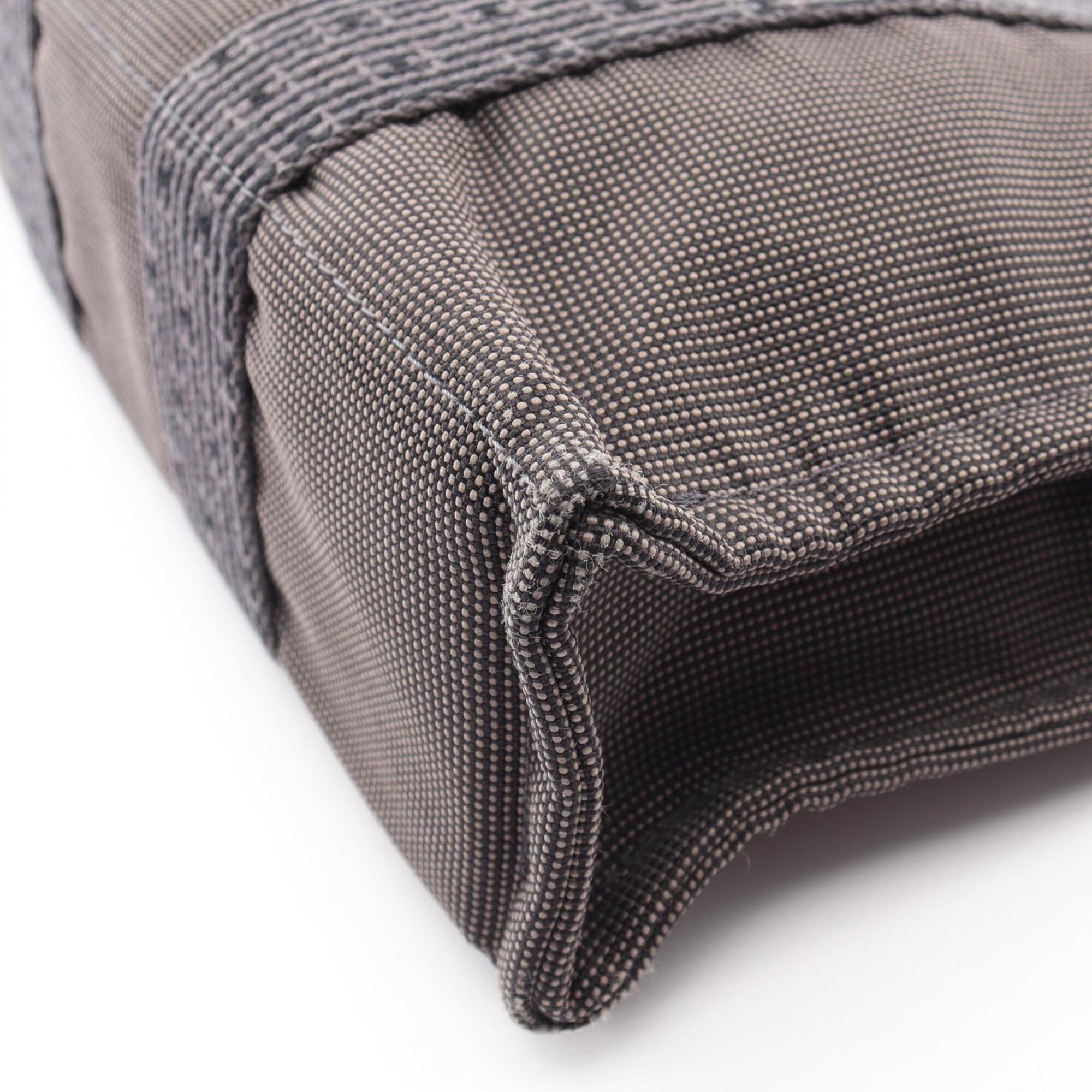 Hermes Gray Nylon Canvas Handbag Tote Bag (Pre-Owned)