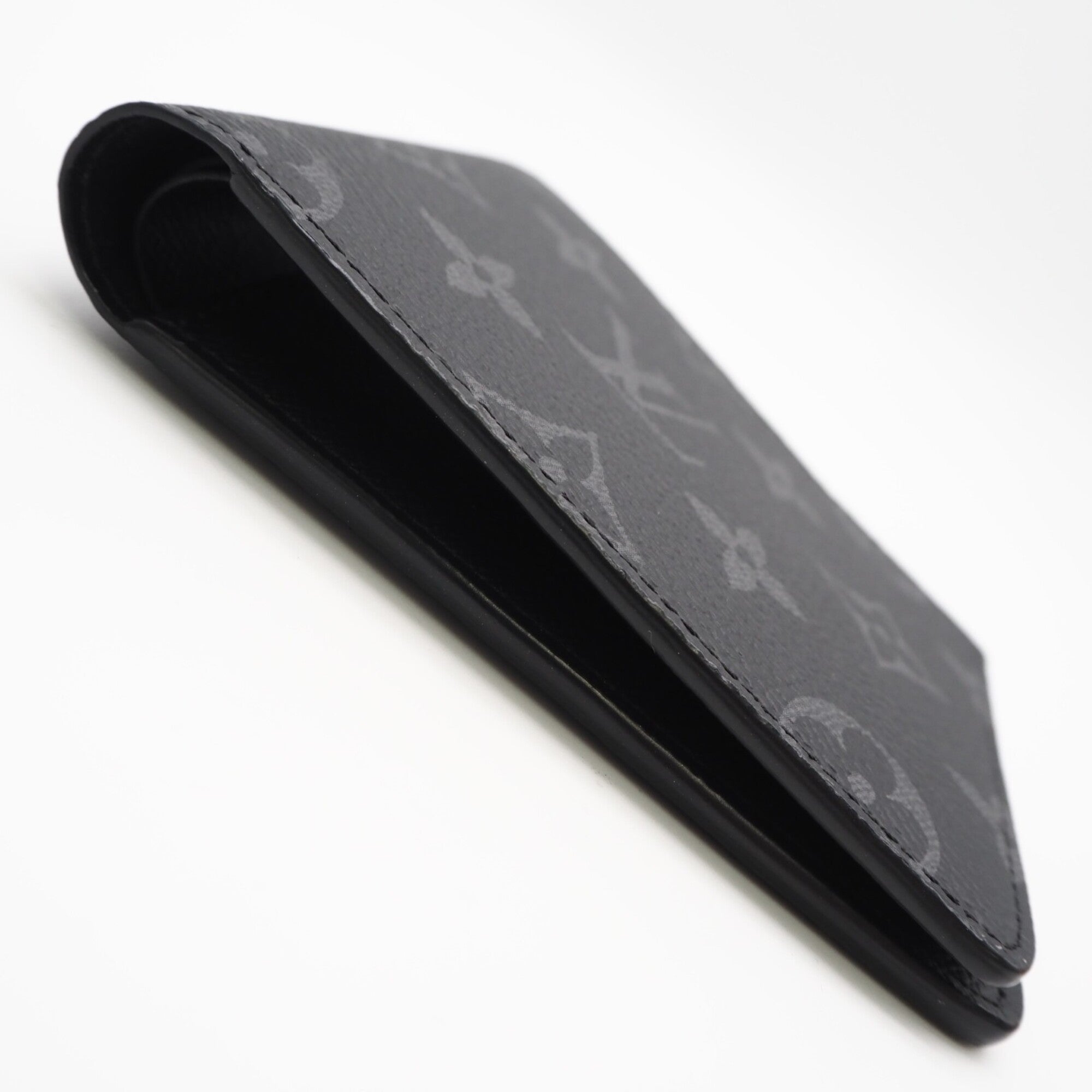 Louis Vuitton Black Gray Coated Canvas Leather Wallet (Bi-Fold) (Pre-Owned)