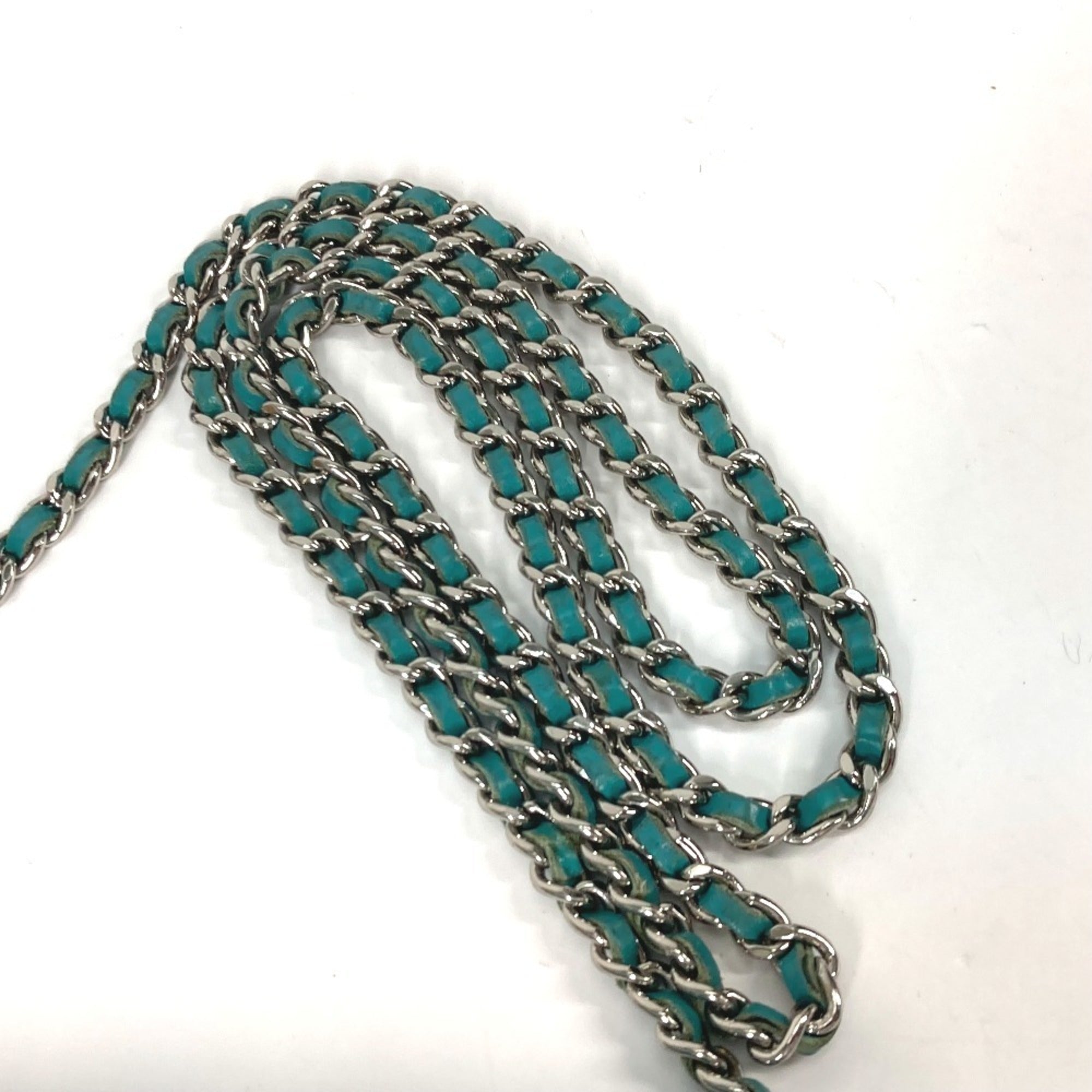 Chanel Green Leather Chain/Shoulder Wallet (Pre-Owned)