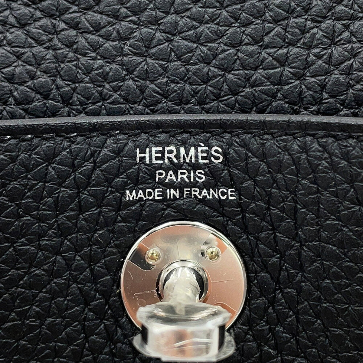 Hermes Black Taurillon Clemence Leather Handbag Shoulder Bag
