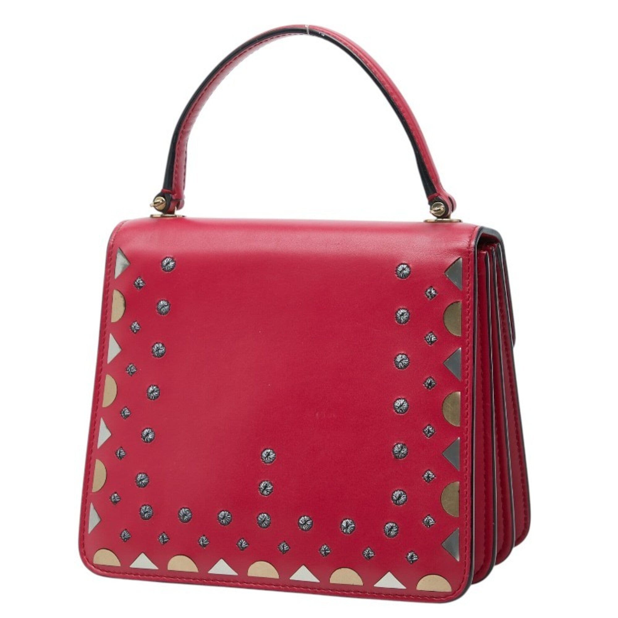 Bvlgari Pink Leather Handbag Shoulder Bag (Pre-Owned)