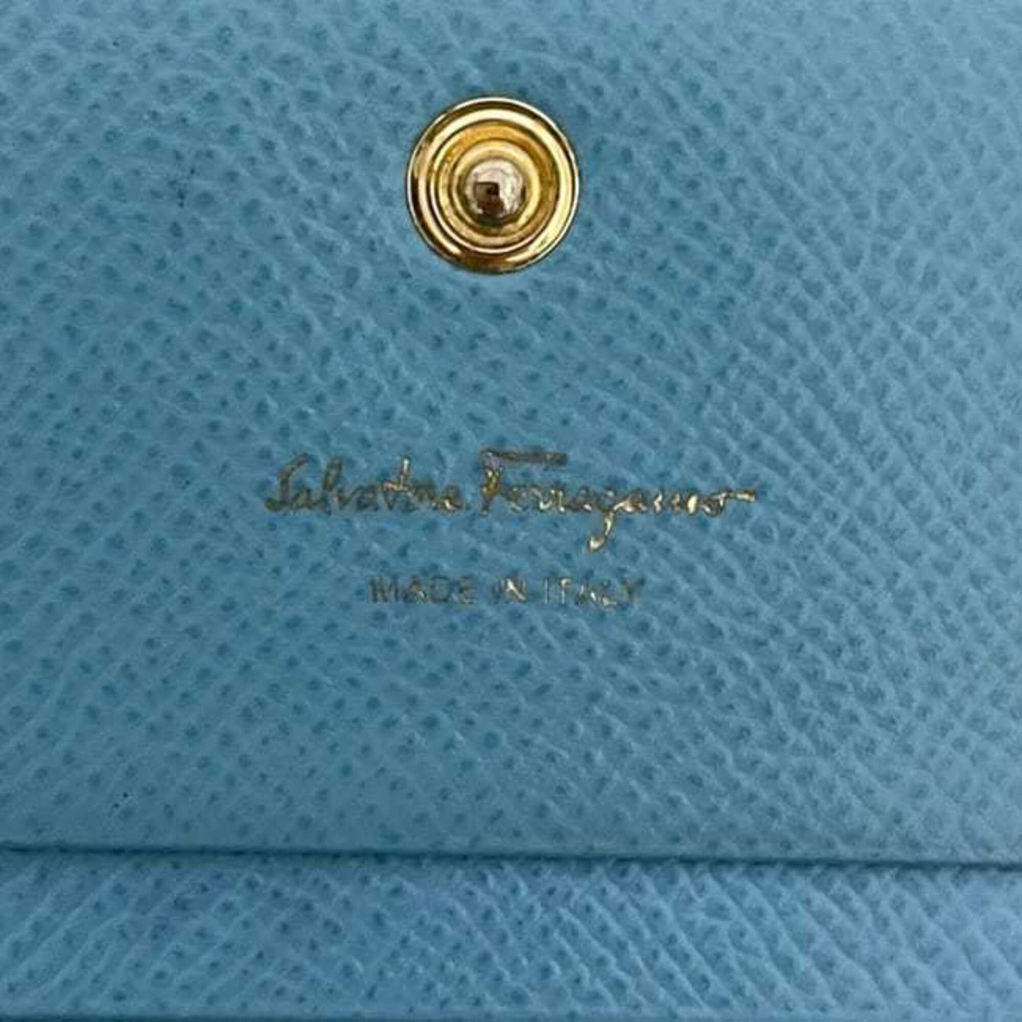 Salvatore Ferragamo Light Blue Leather Wallet (Bi-Fold) (Pre-Owned)