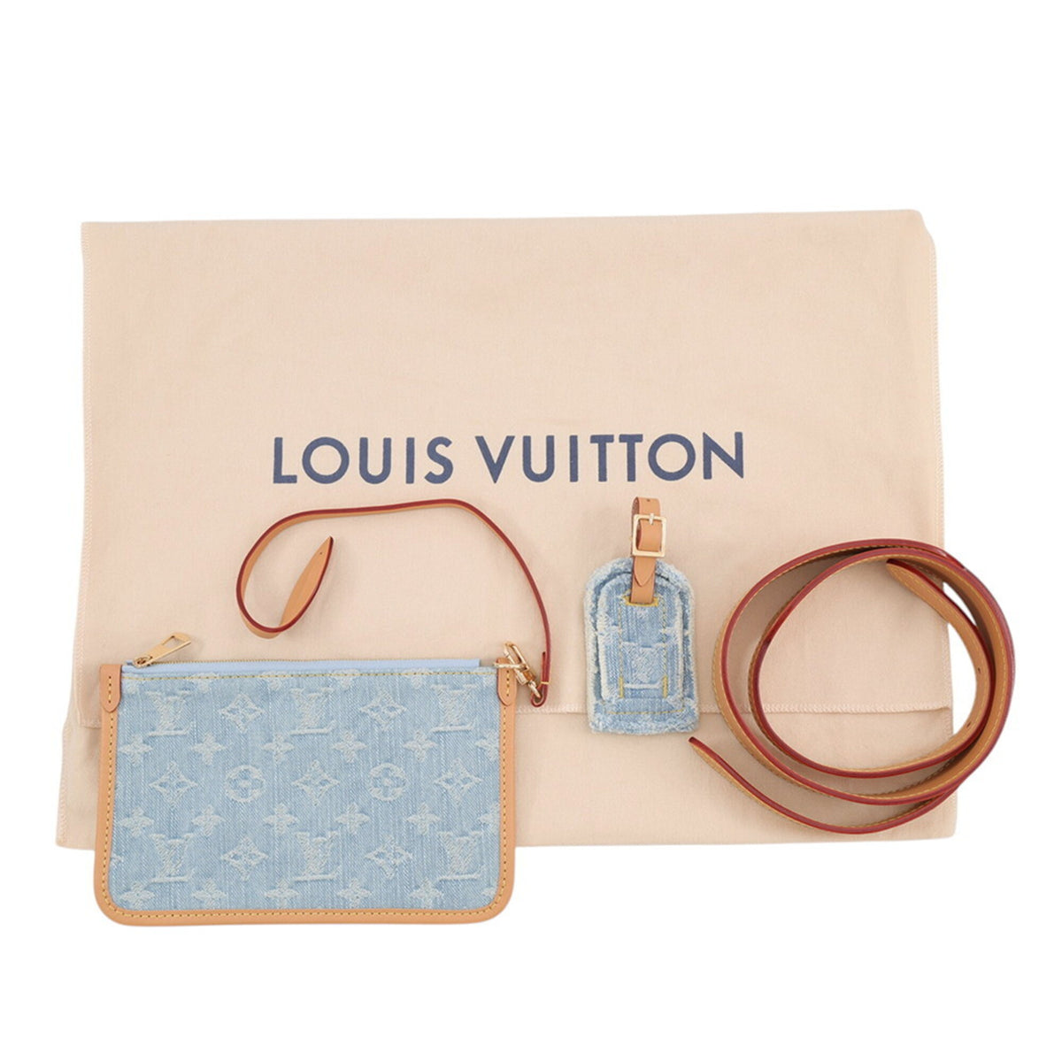 Louis Vuitton Collection Sky Blue Monogram Denim Handbag Shoulder Bag (Pre-Owned)
