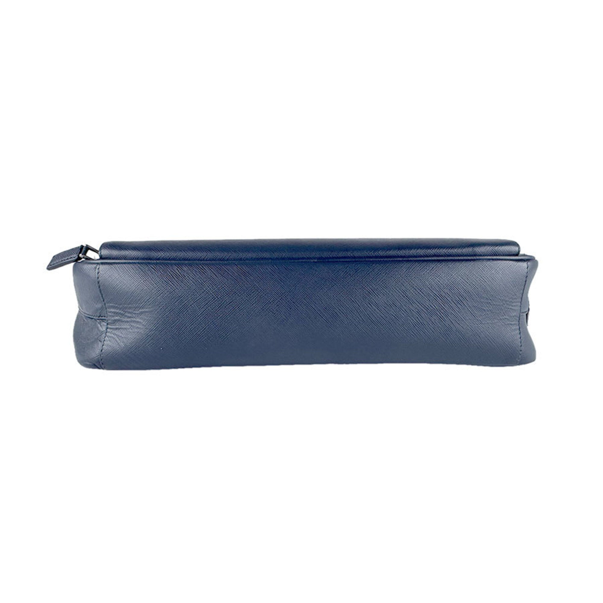 Prada Navy Leather Shoulder Bag (Pre-Owned)