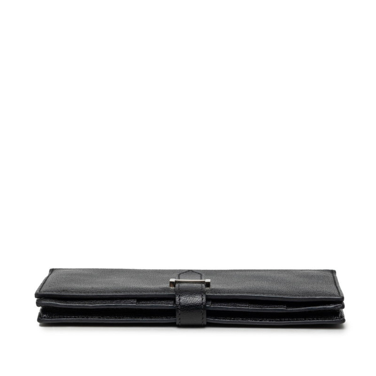 Hermes Noir Chevre Leather Long Wallet (Bi-Fold) (Pre-Owned)