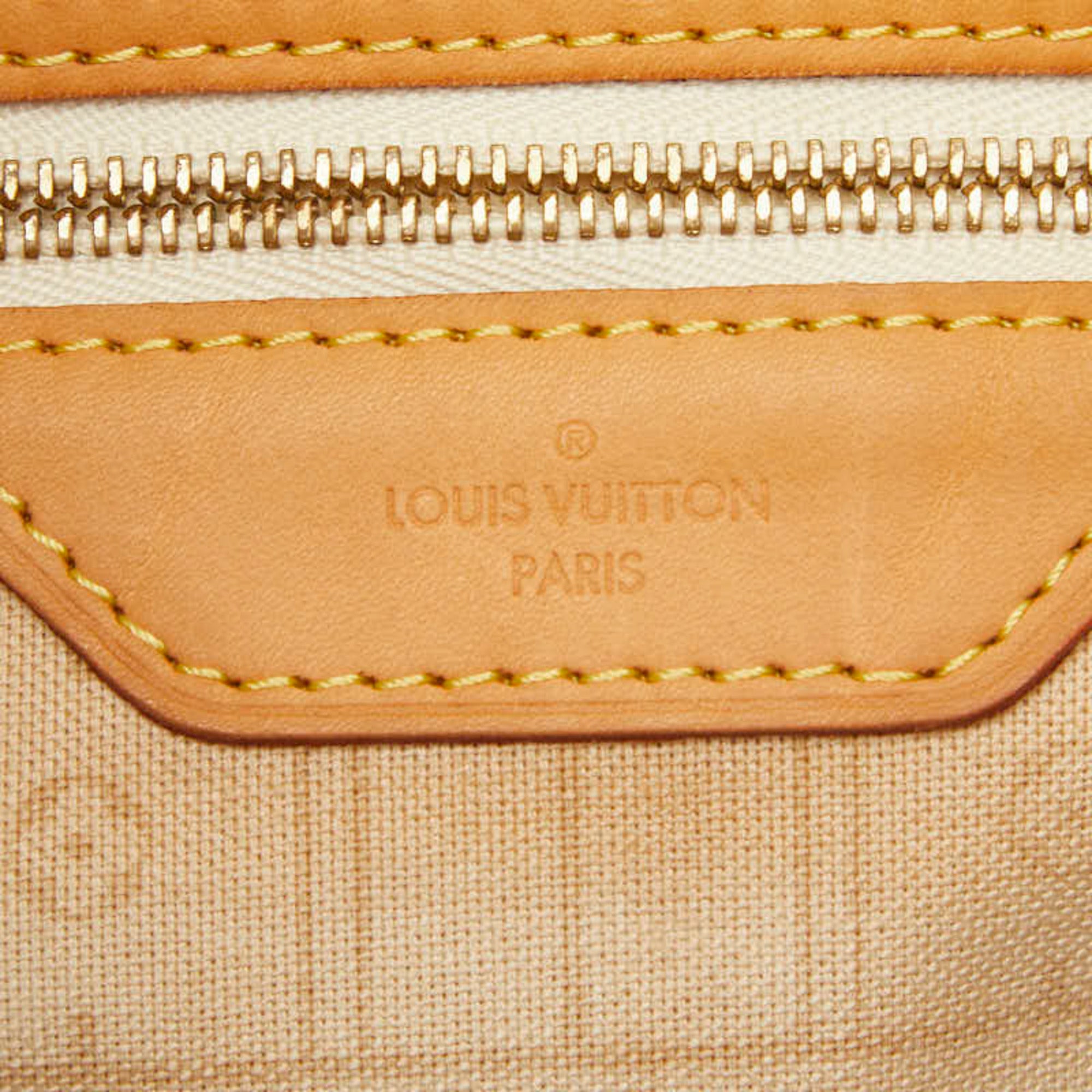 Louis Vuitton Brown White Pvc Leather Shoulder Bag Tote Bag (Pre-Owned)