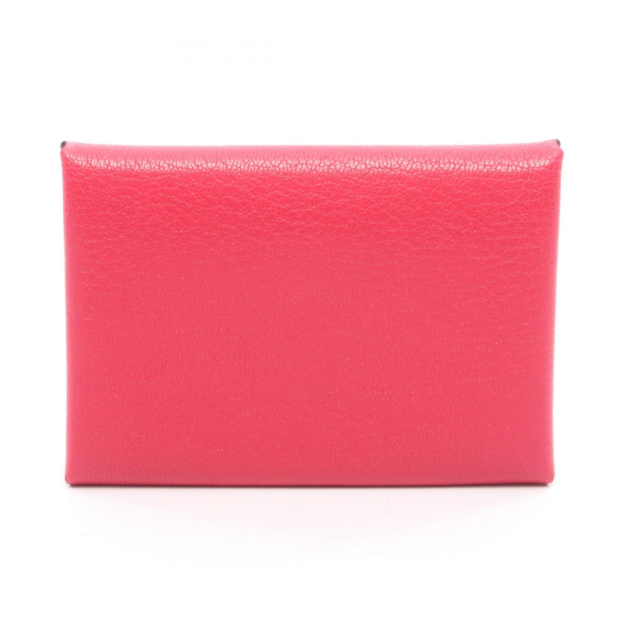 Hermes Pink Leather Coin Purse/Coin Case (Pre-Owned)