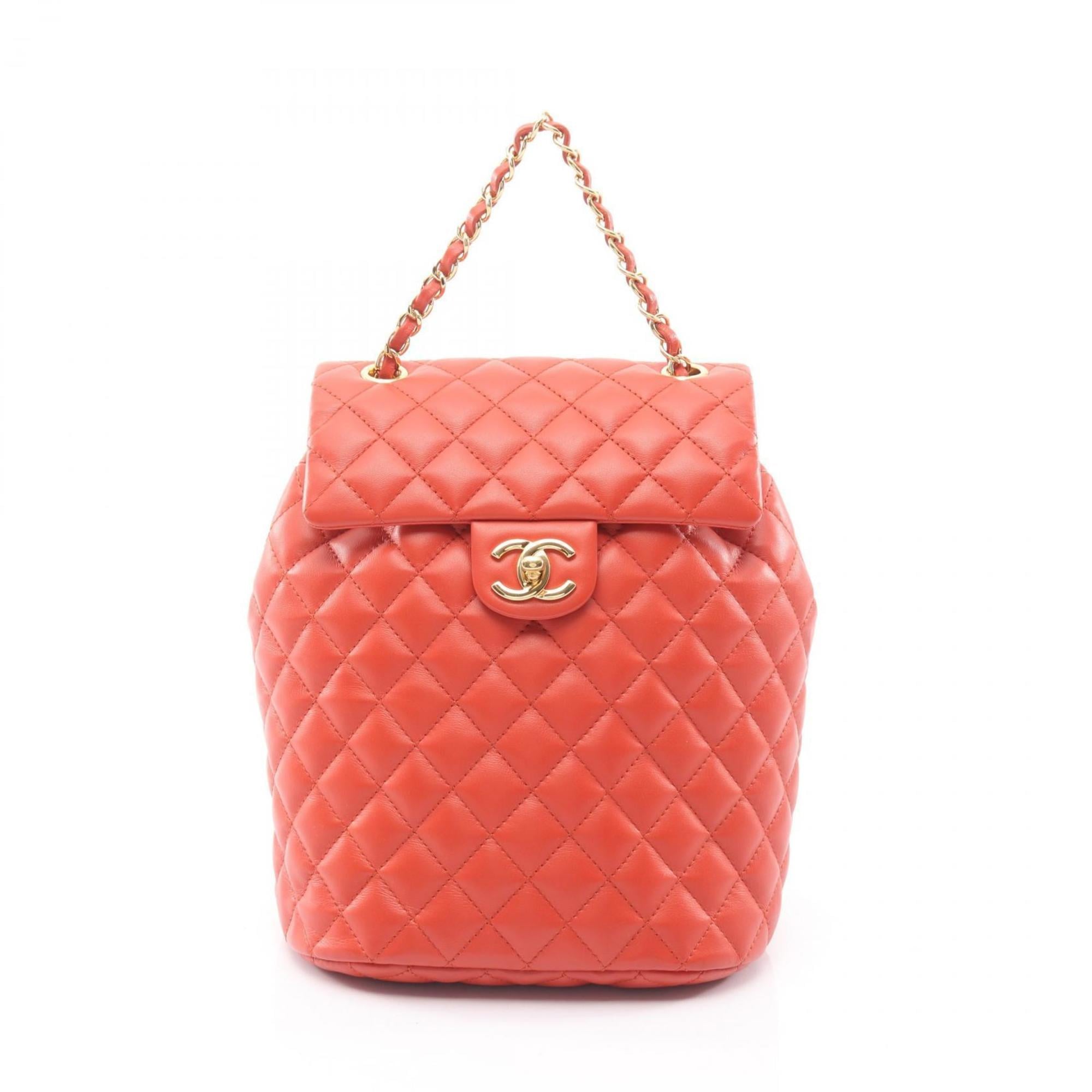 Chanel Orange Leather Backpack (Pre-Owned)