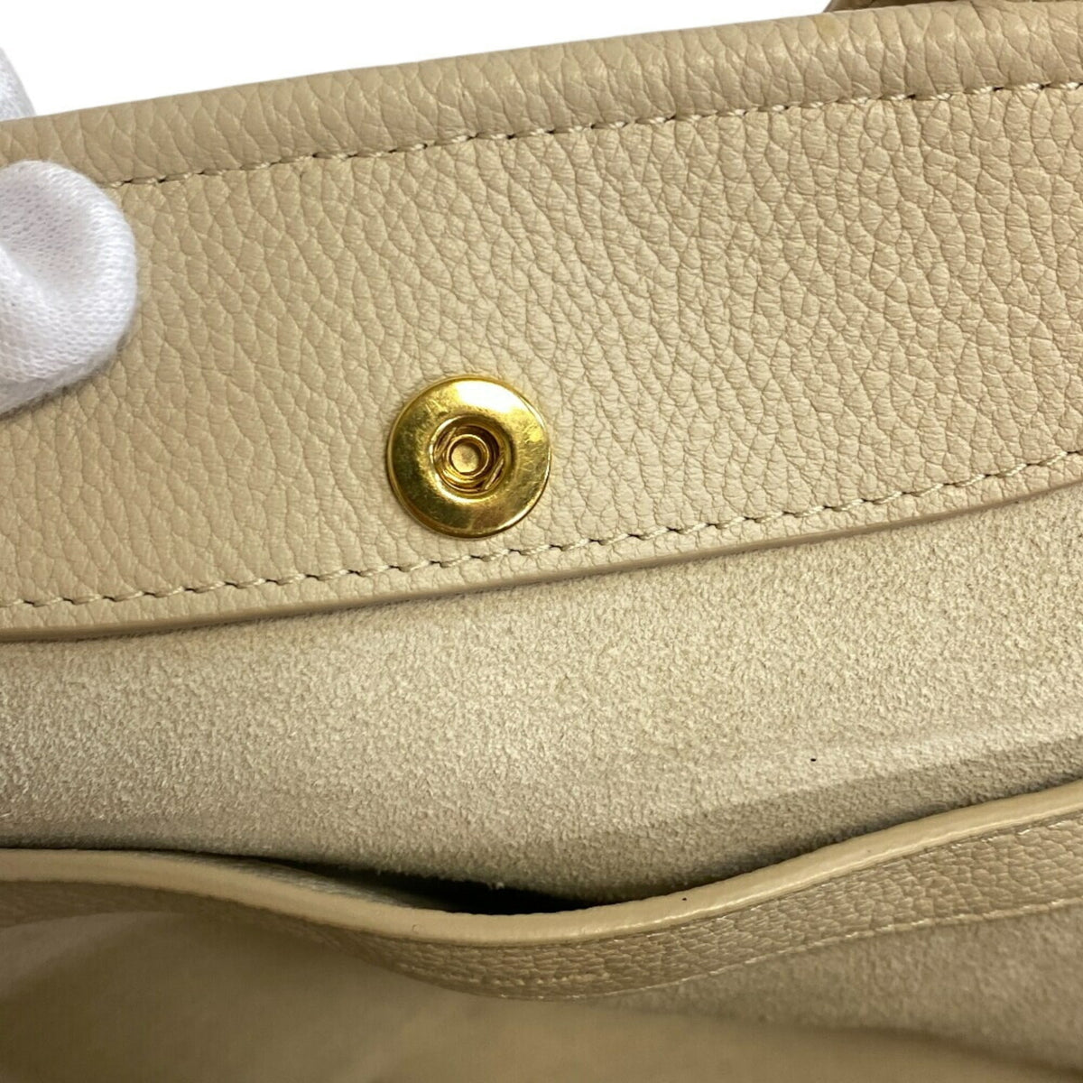 Celine Beige Off-White Leather Shoulder Bag (Pre-Owned)