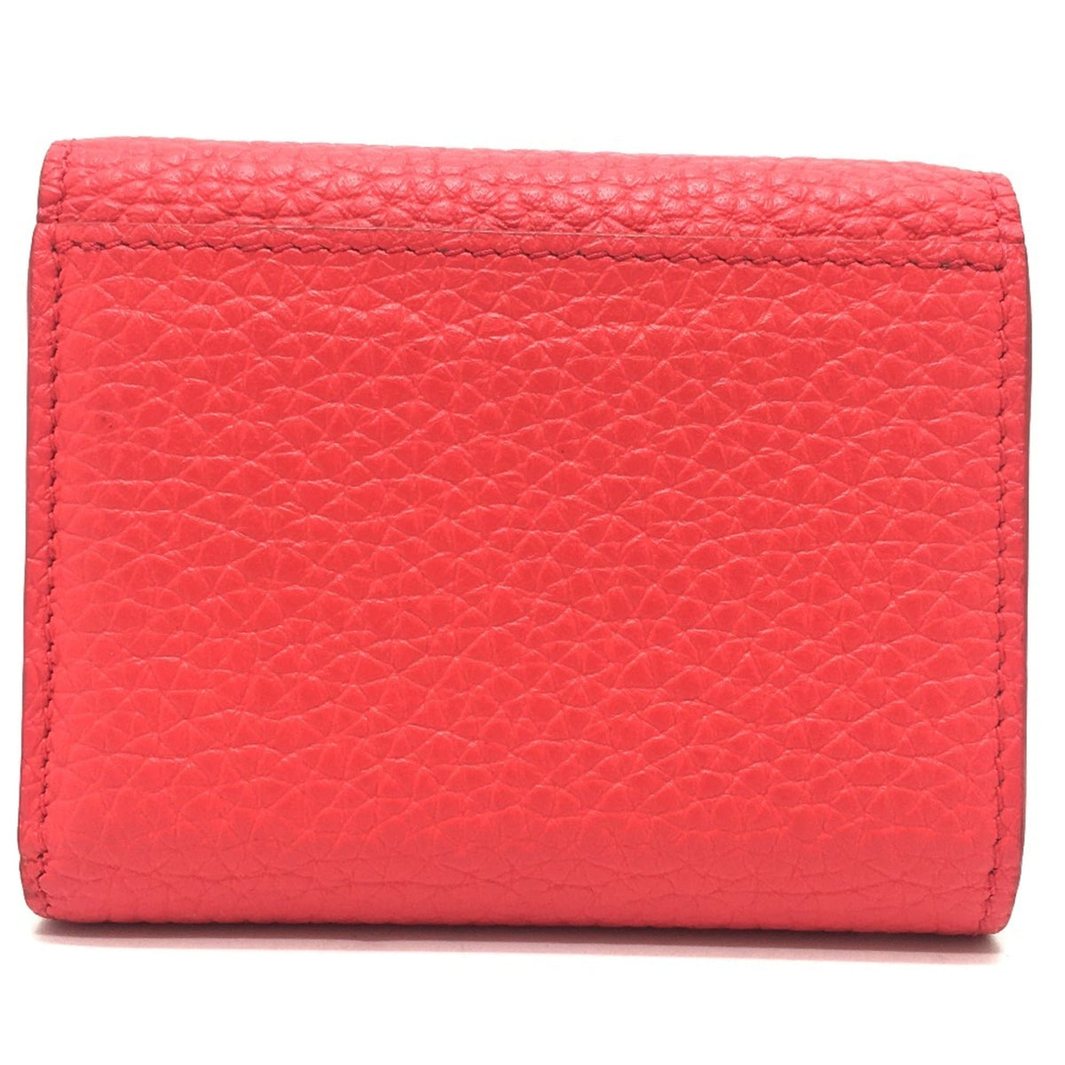 Louis Vuitton Red Color Leather Wallet (Tri-Fold) (Pre-Owned)