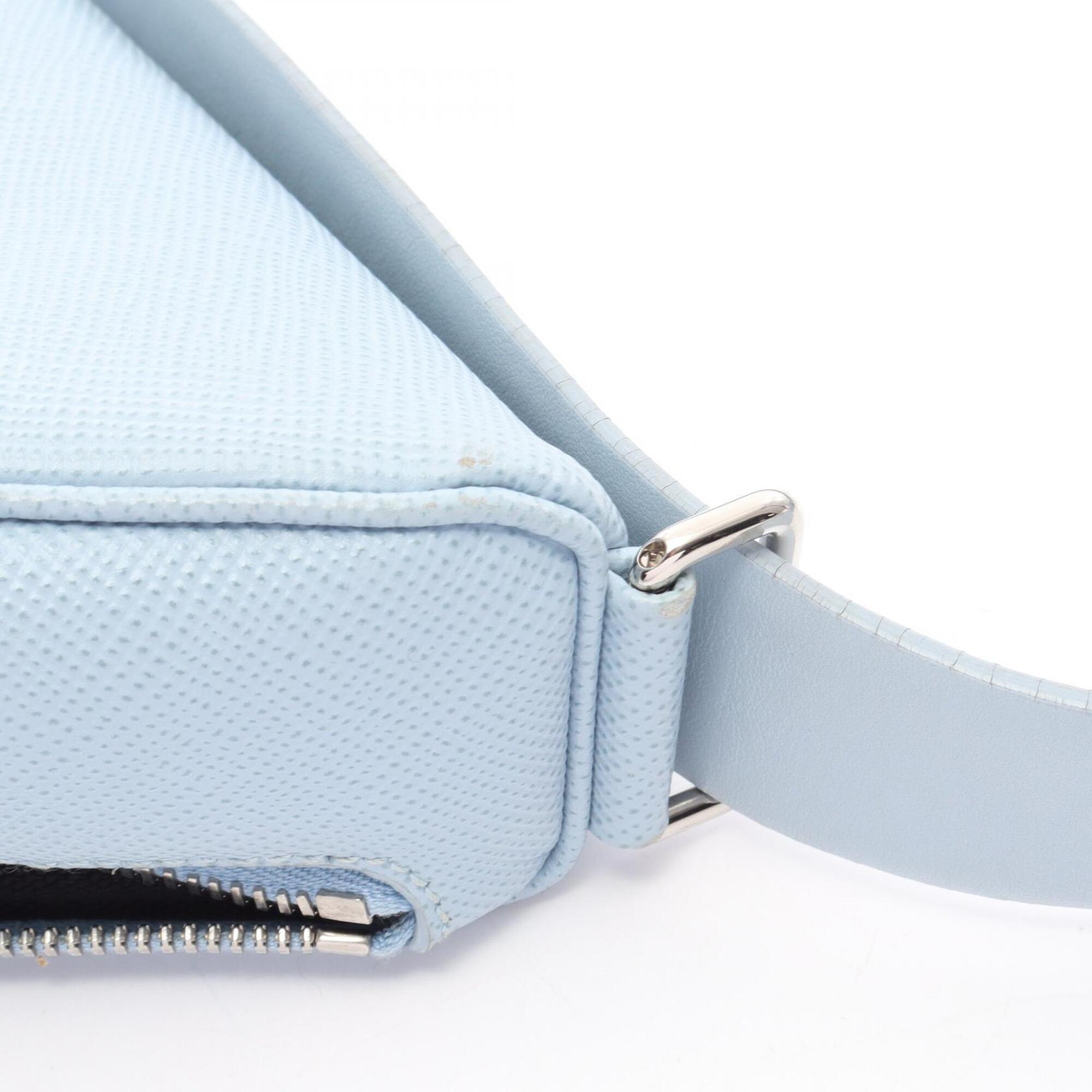 Prada Blue Leather Handbag Shoulder Bag (Pre-Owned)