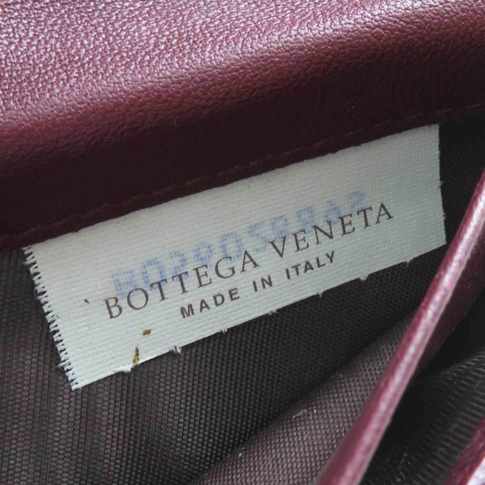 Bottega Veneta Burgundy Intrecciato Wallet (Bi-Fold) (Pre-Owned)