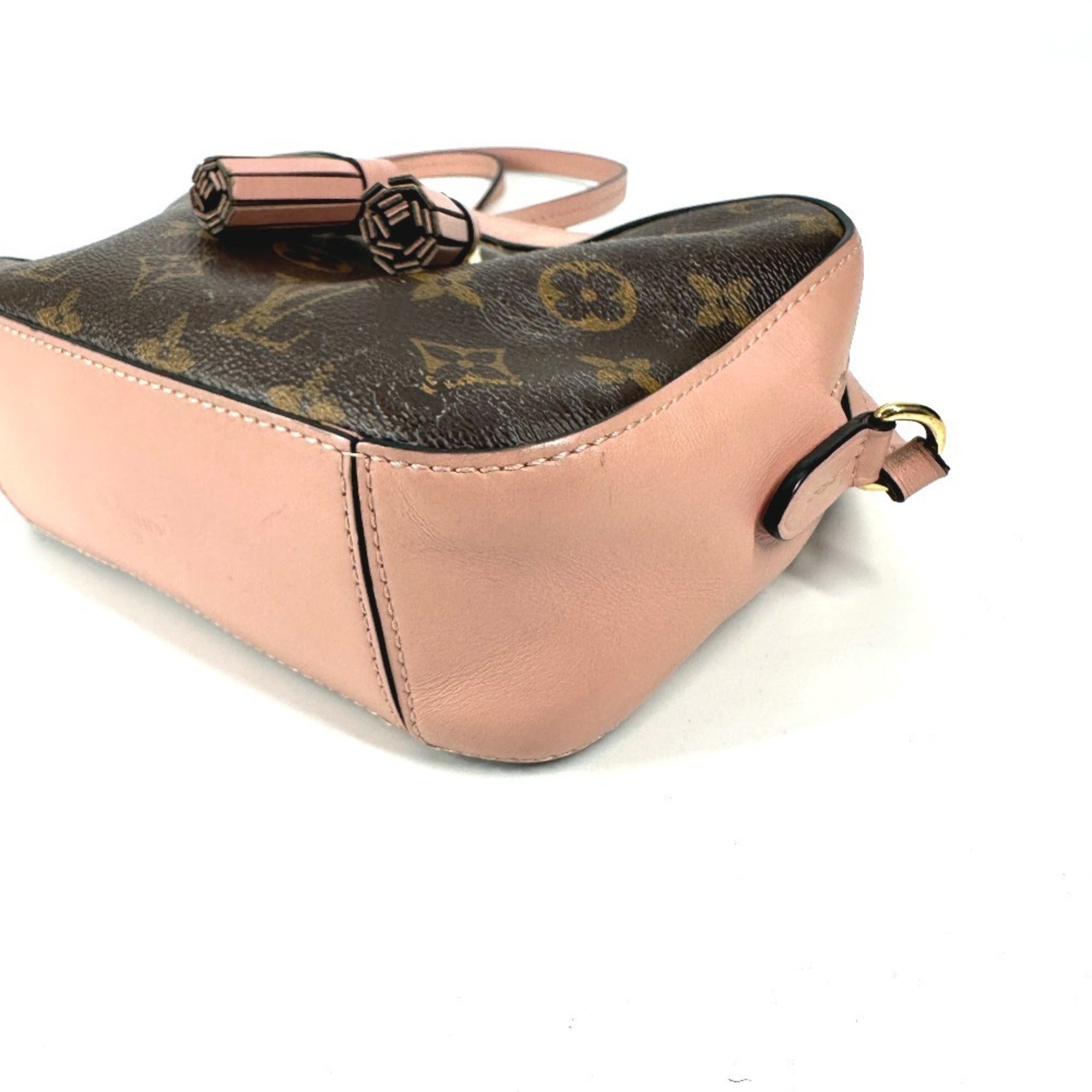 Louis Vuitton Brown Pink Rose Poudre Monogram Canvas Leather Handbag Pochette Shoulder Bag (Pre-Owned)
