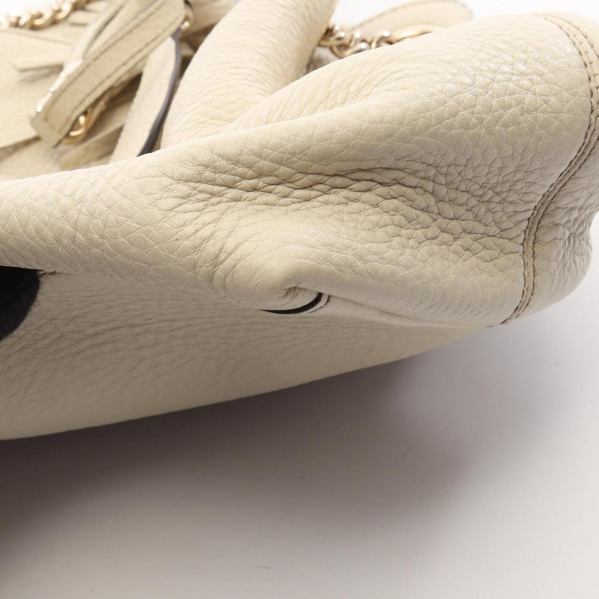 Gucci Ivory Leather Handbag Shoulder Bag (Pre-Owned)