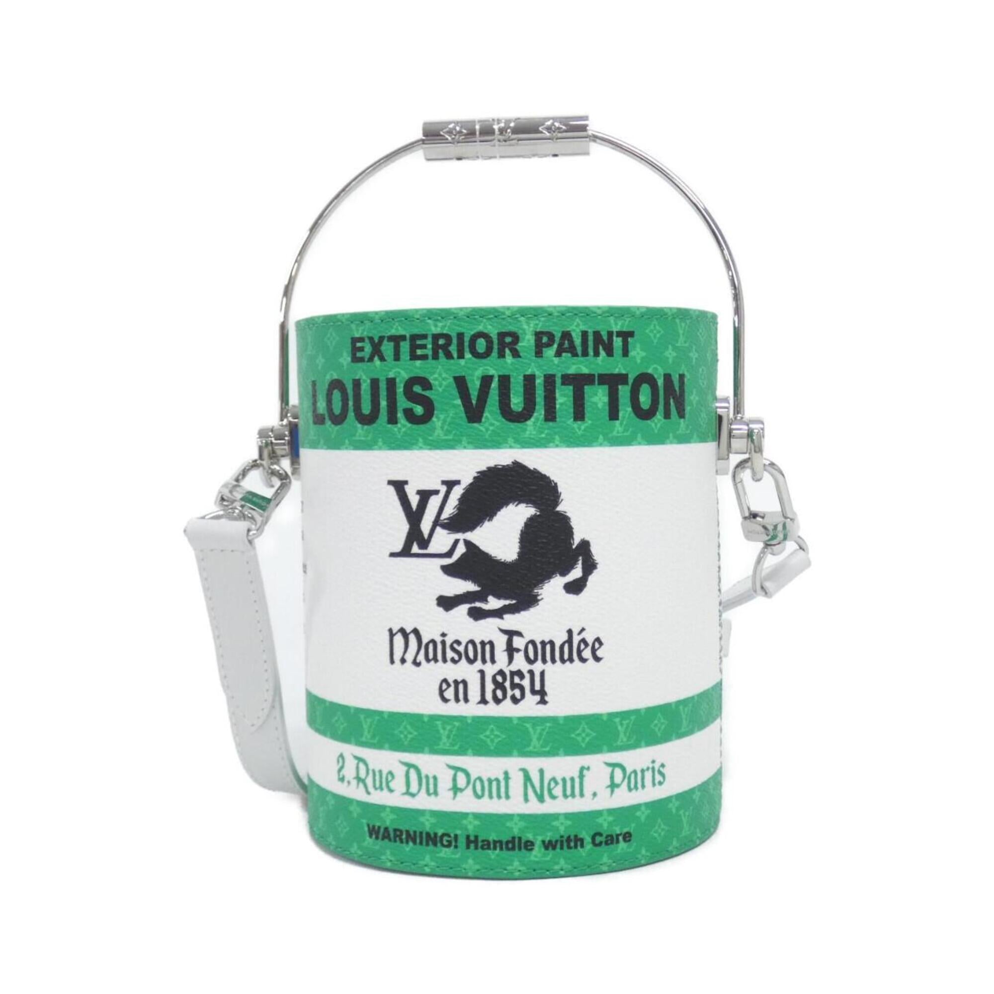 Louis Vuitton Green White Coated Canvas Handbag (Pre-Owned)