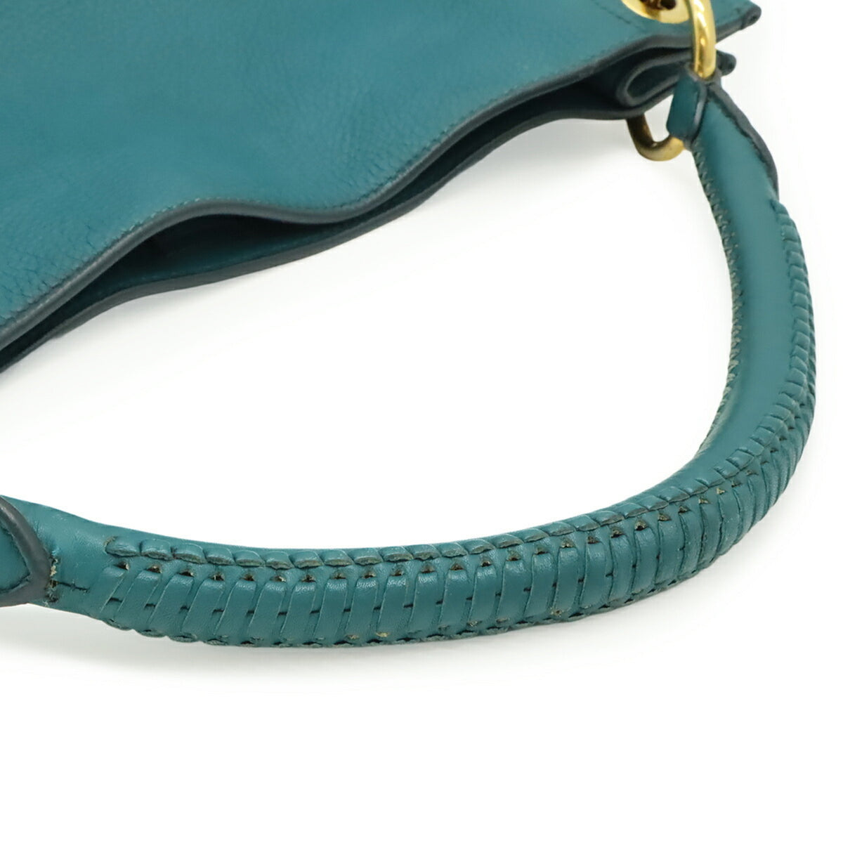 Prada Green Leather Handbag Shoulder Bag (Pre-Owned)