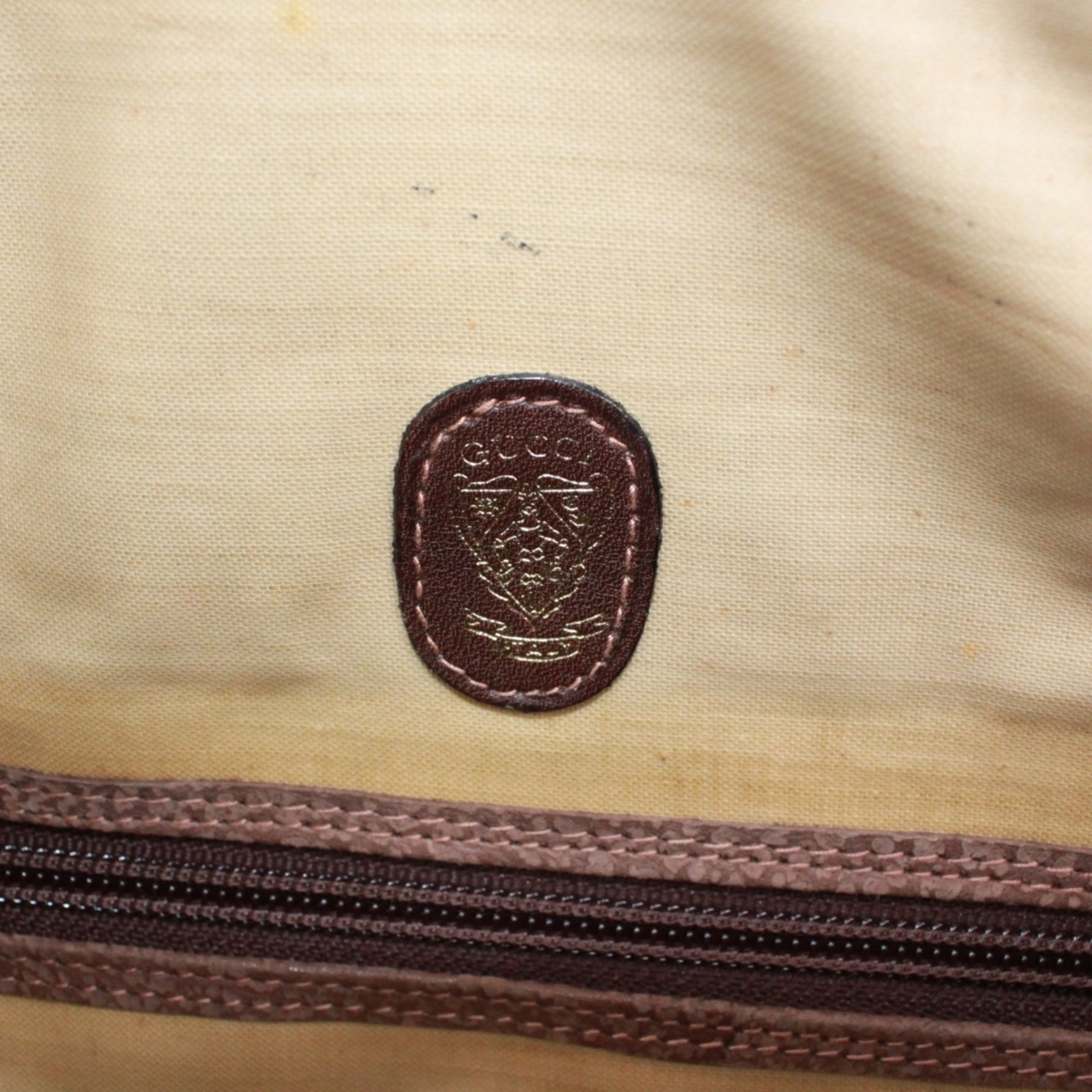 Gucci Brown Leather Boston Bag Handbag (Pre-Owned)