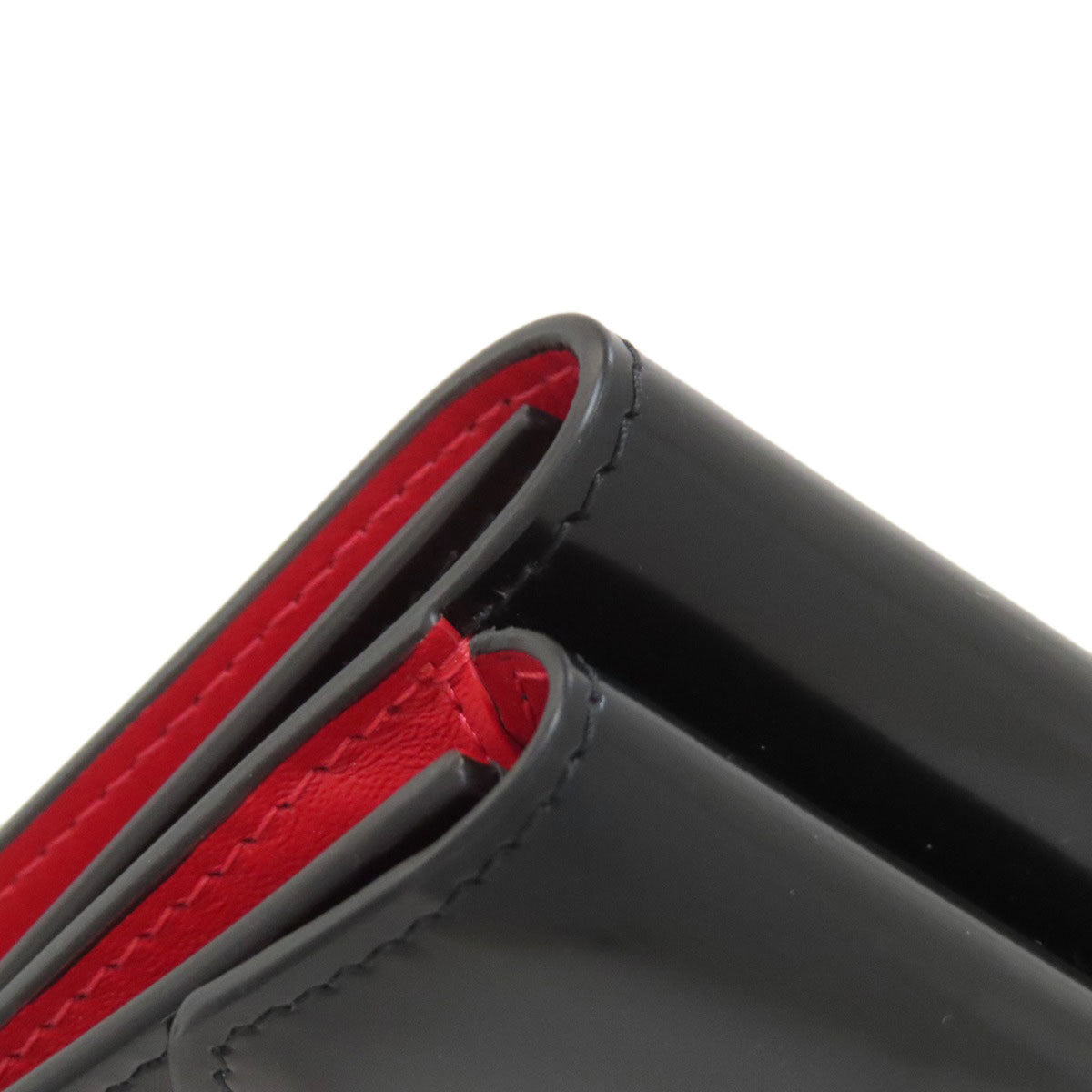 Christian Louboutin Black Patent Leather Wallet (Tri-Fold) (Pre-Owned)