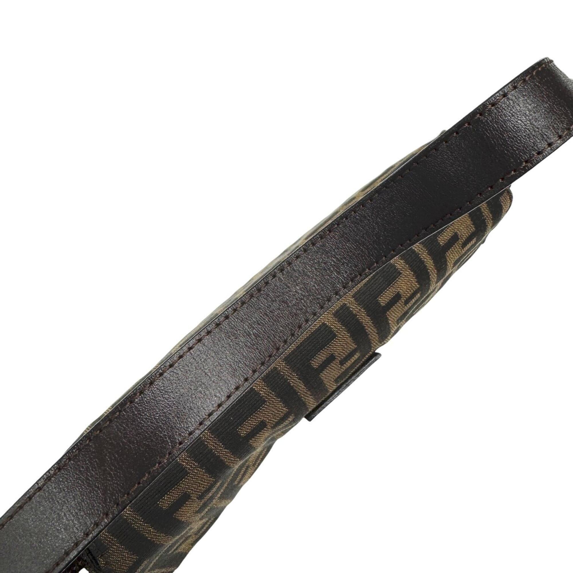 Fendi Brown Canvas Leather Handbag Pouch (Pre-Owned)