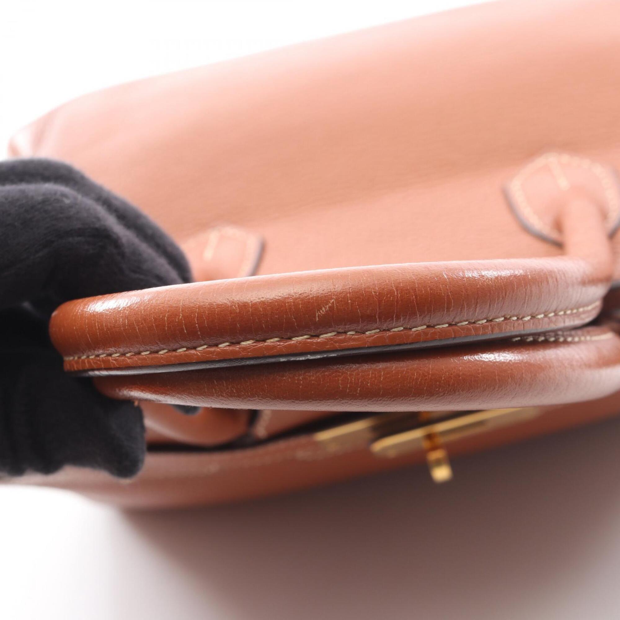 Hermes Brown Gold Taurillon Clemence Leather Leather Handbag (Pre-Owned)