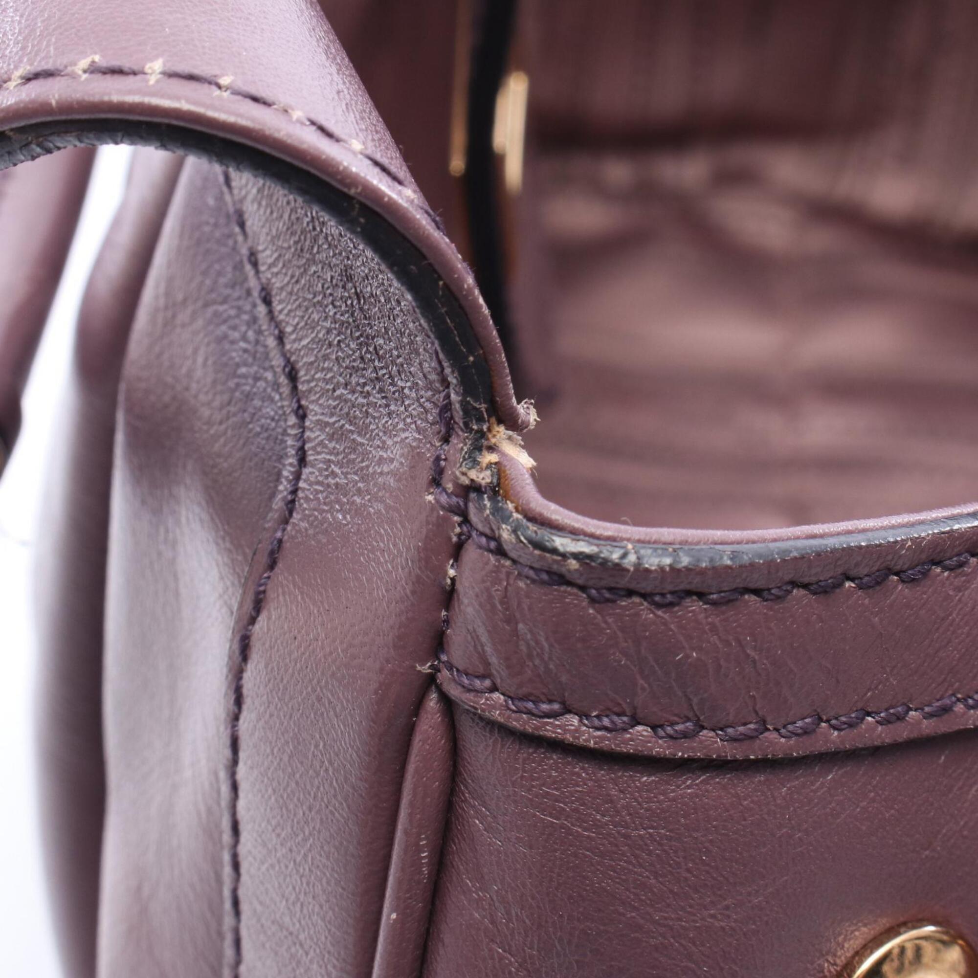 Salvatore Ferragamo Purple Leather Handbag (Pre-Owned)