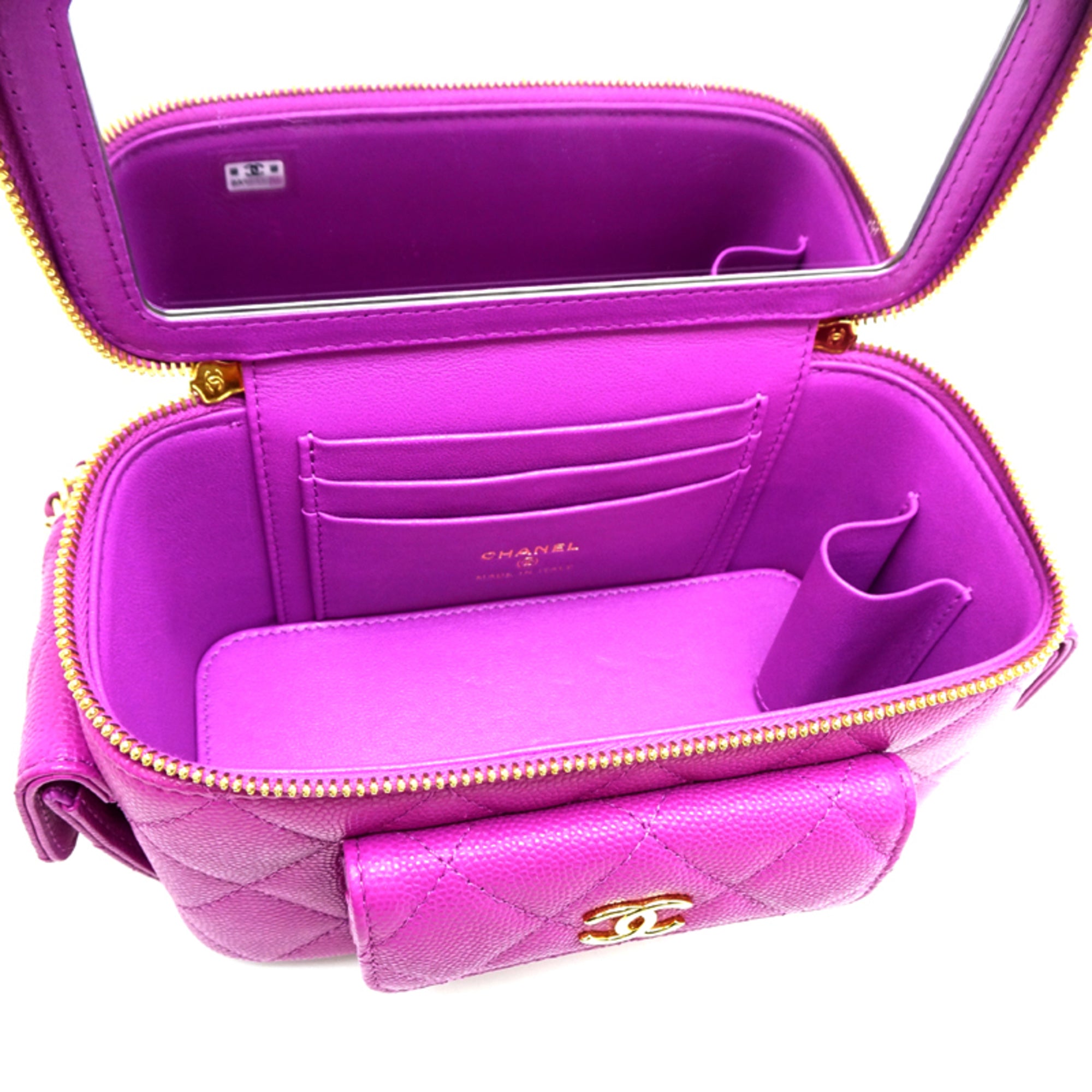 Chanel Purple Grained Calfskin Shoulder Bag (Pre-Owned)