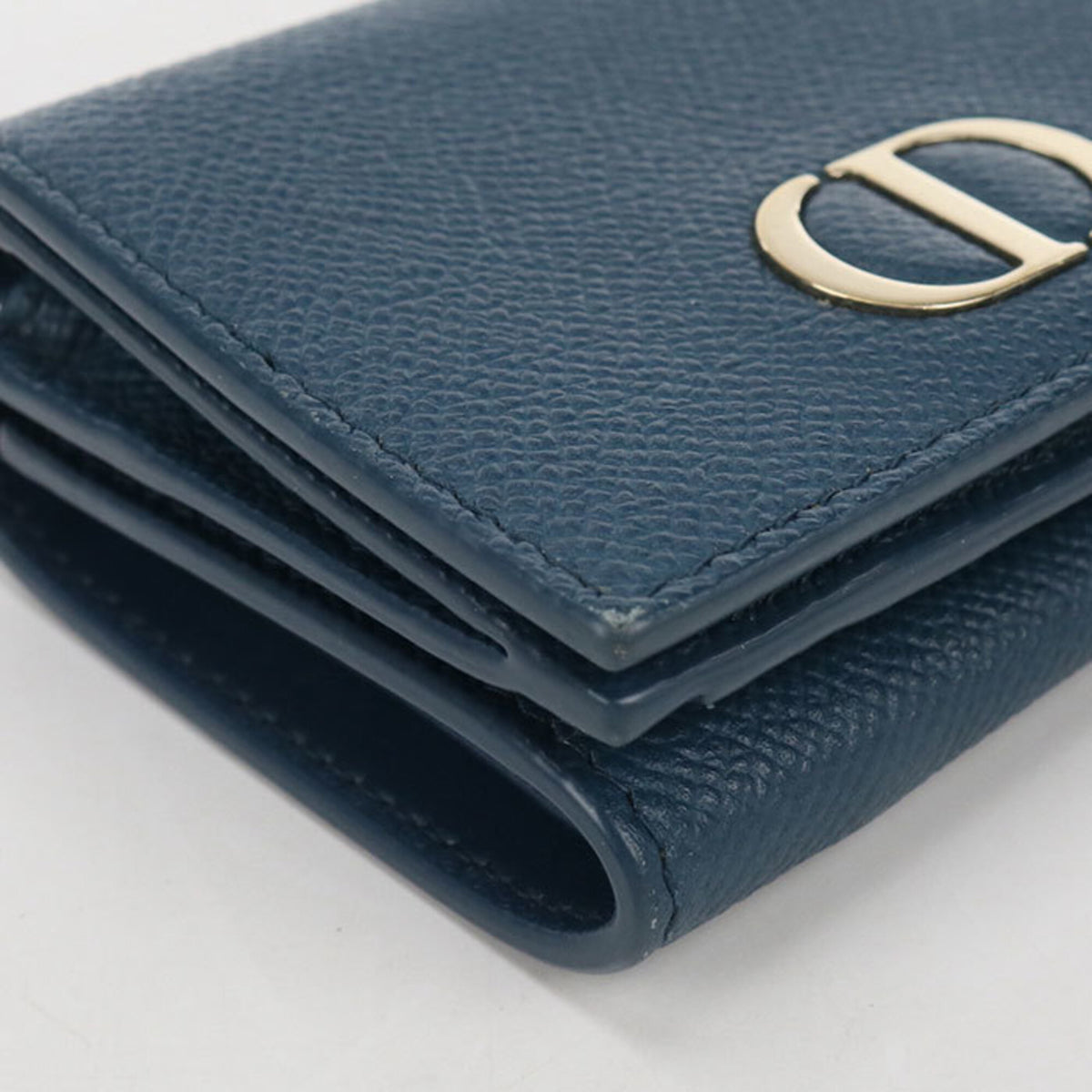 Christian Dior Blue Leather Wallet (Tri-Fold) (Pre-Owned)