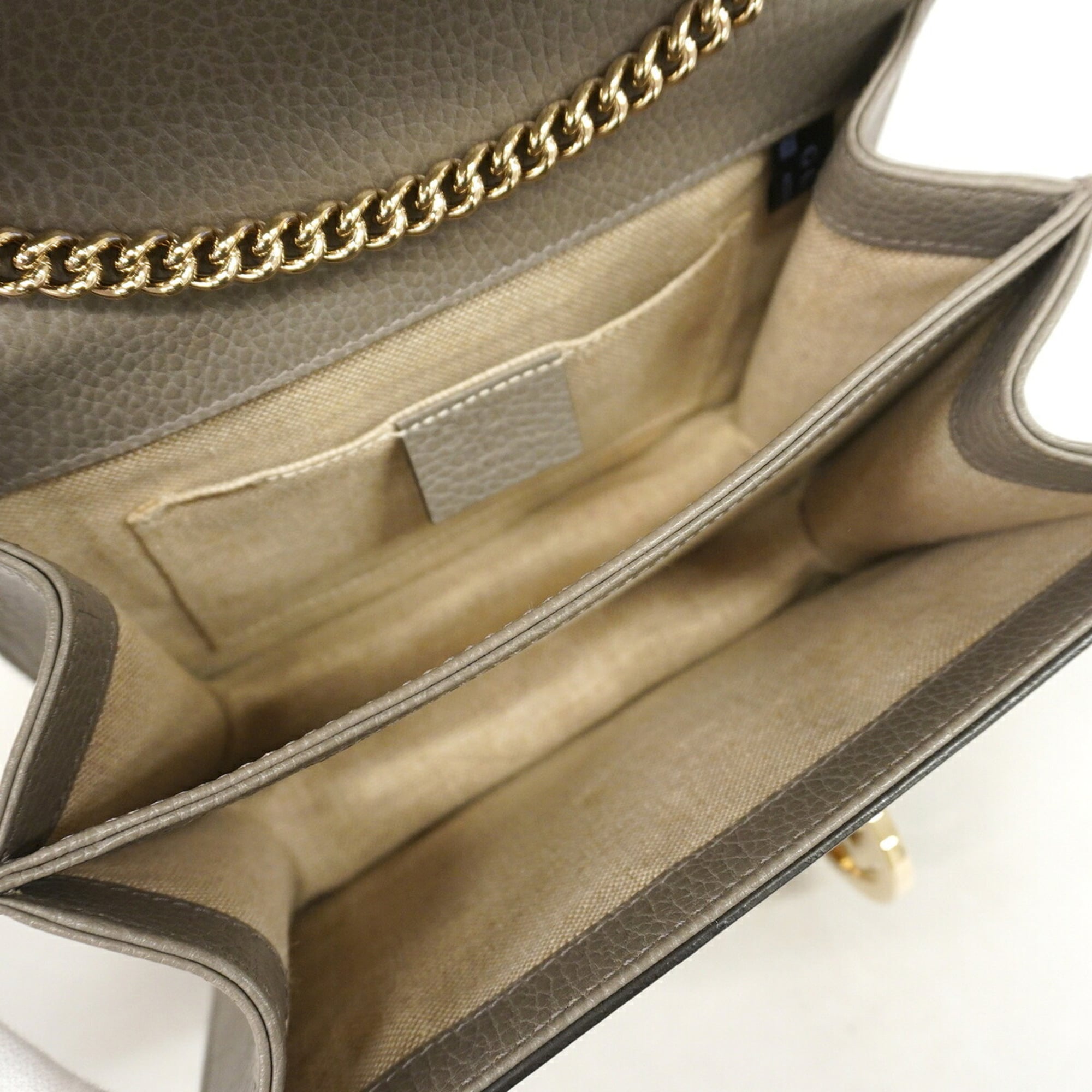 Gucci Gray Leather Shoulder Bag (Pre-Owned)