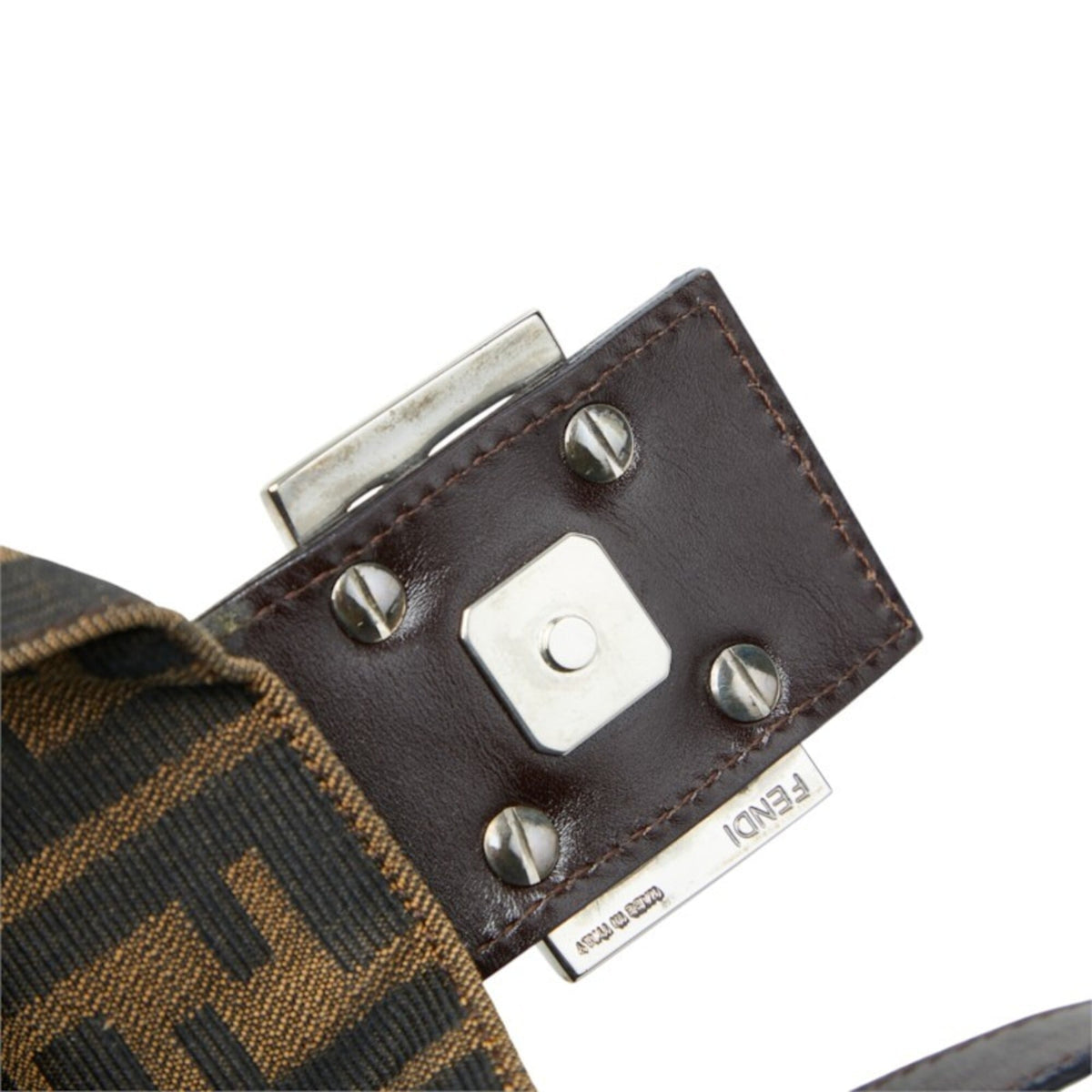 Fendi Brown Canvas Leather Handbag (Pre-Owned)